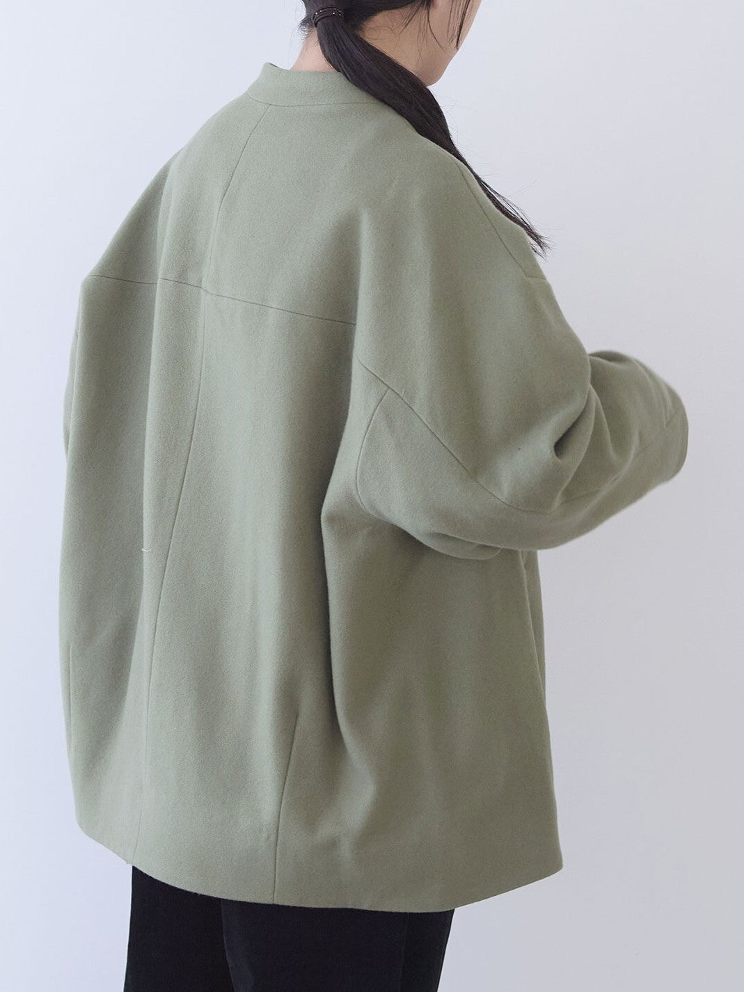 ウールsuper100 middle length cocoonコート | yuni