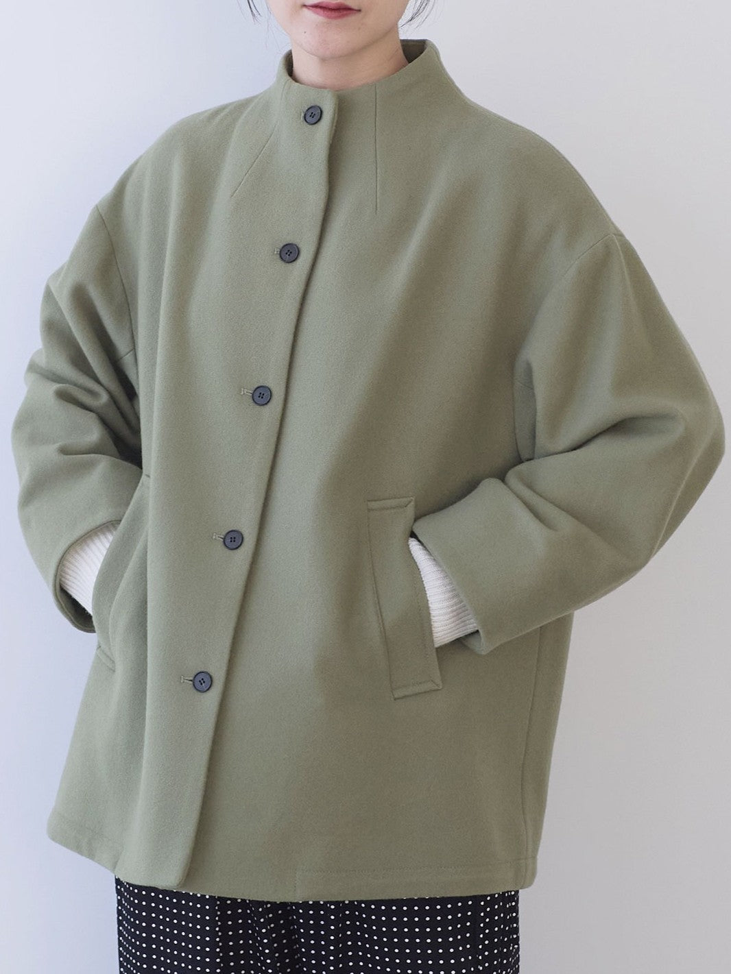 W/super100 bottleneck drawstrings hem コート