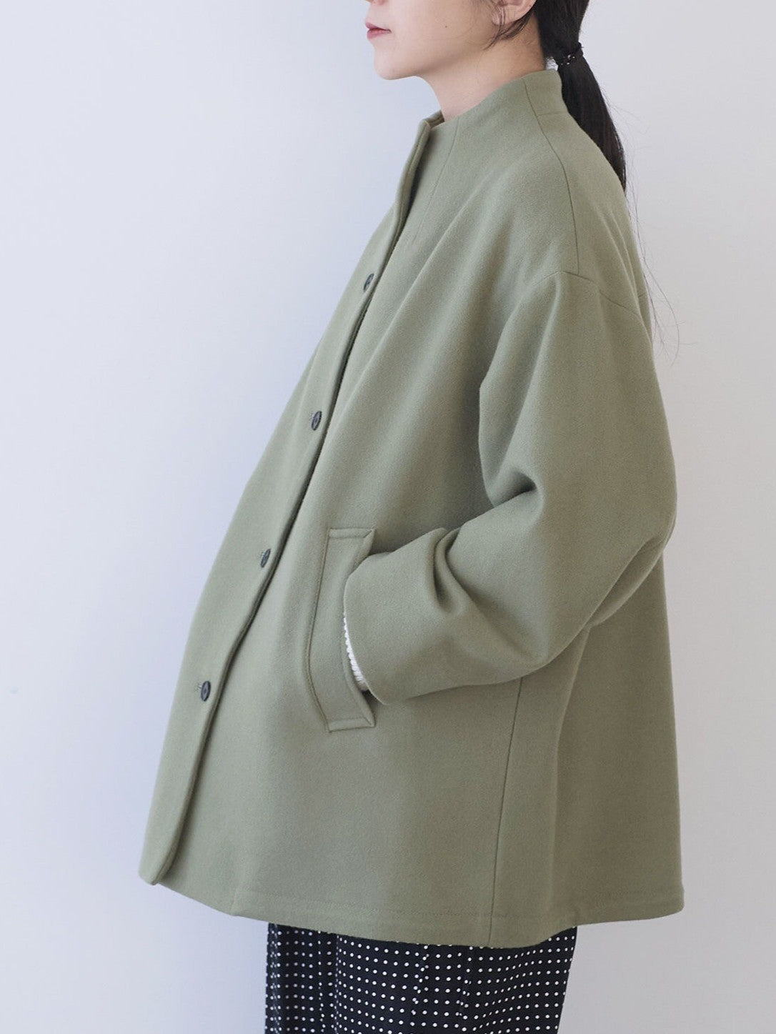 W/super100 bottleneck drawstrings hem コート