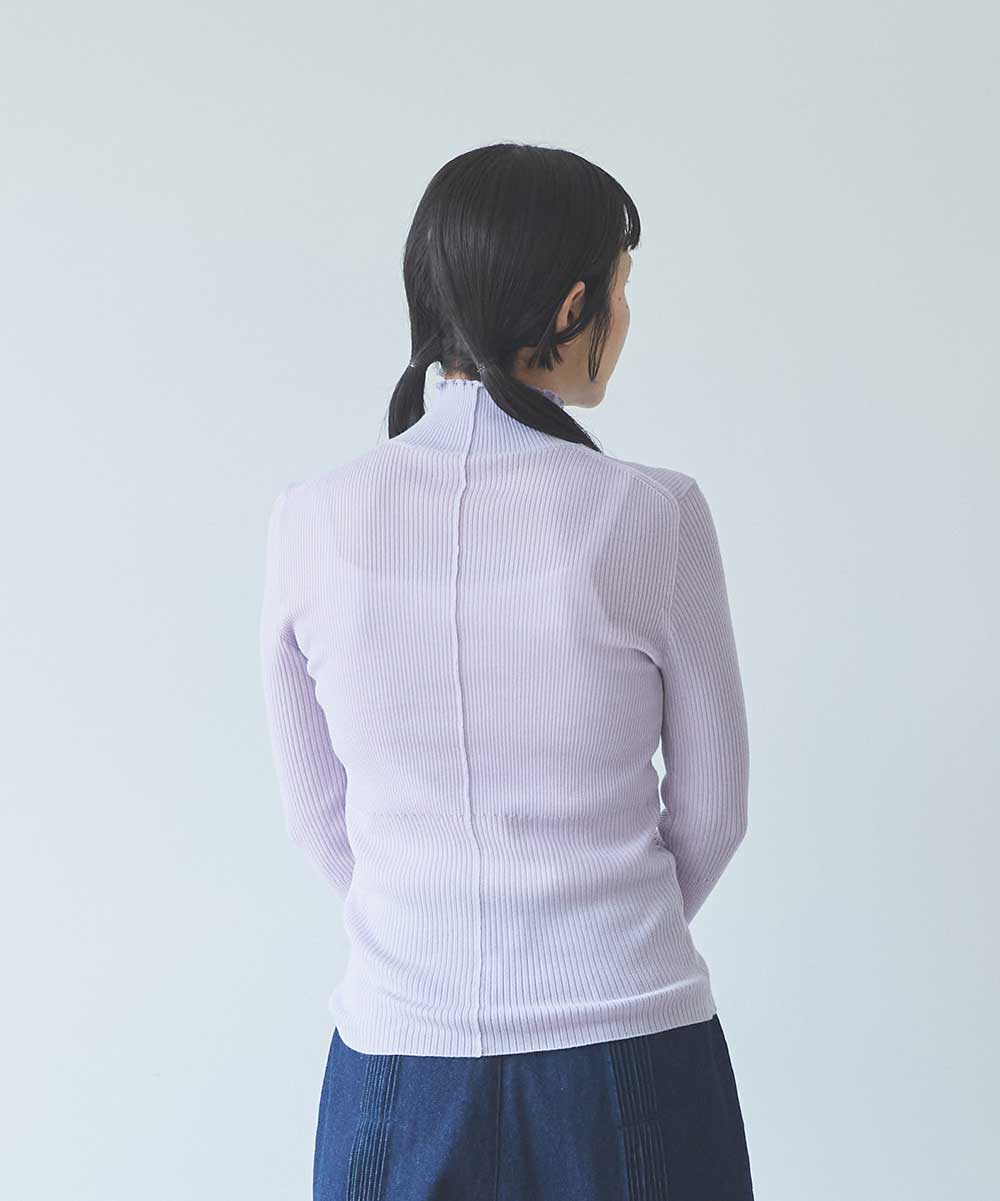 14G merino/w switching rib ハイネック プルオーバー | yuni
