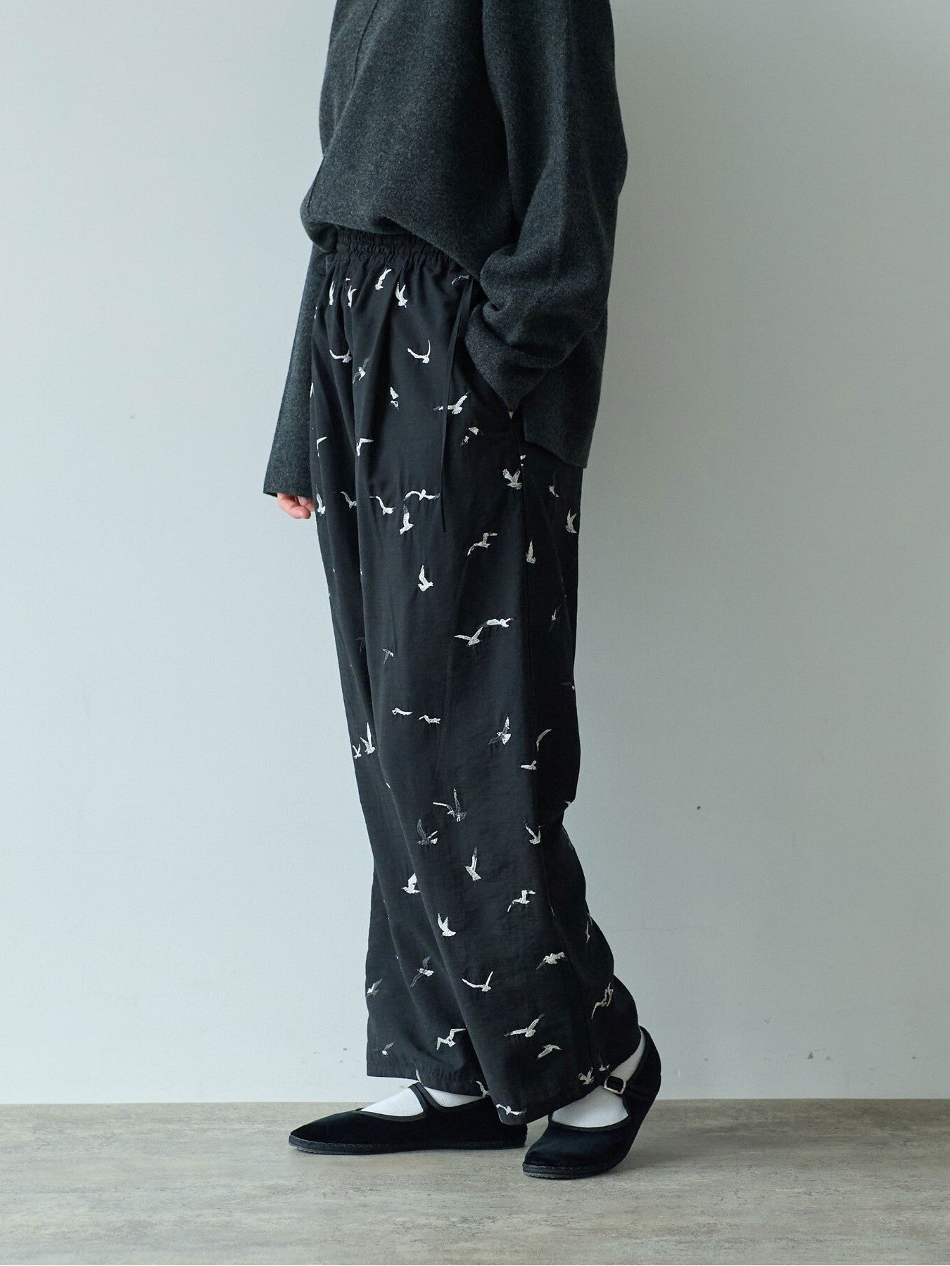 bird刺繍　drawstrings パンツ | yuni