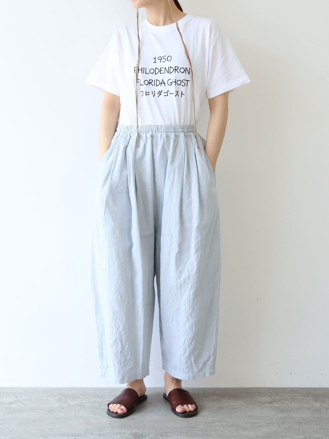 Cotton/Linen denim wide cocoon パンツ | yuni