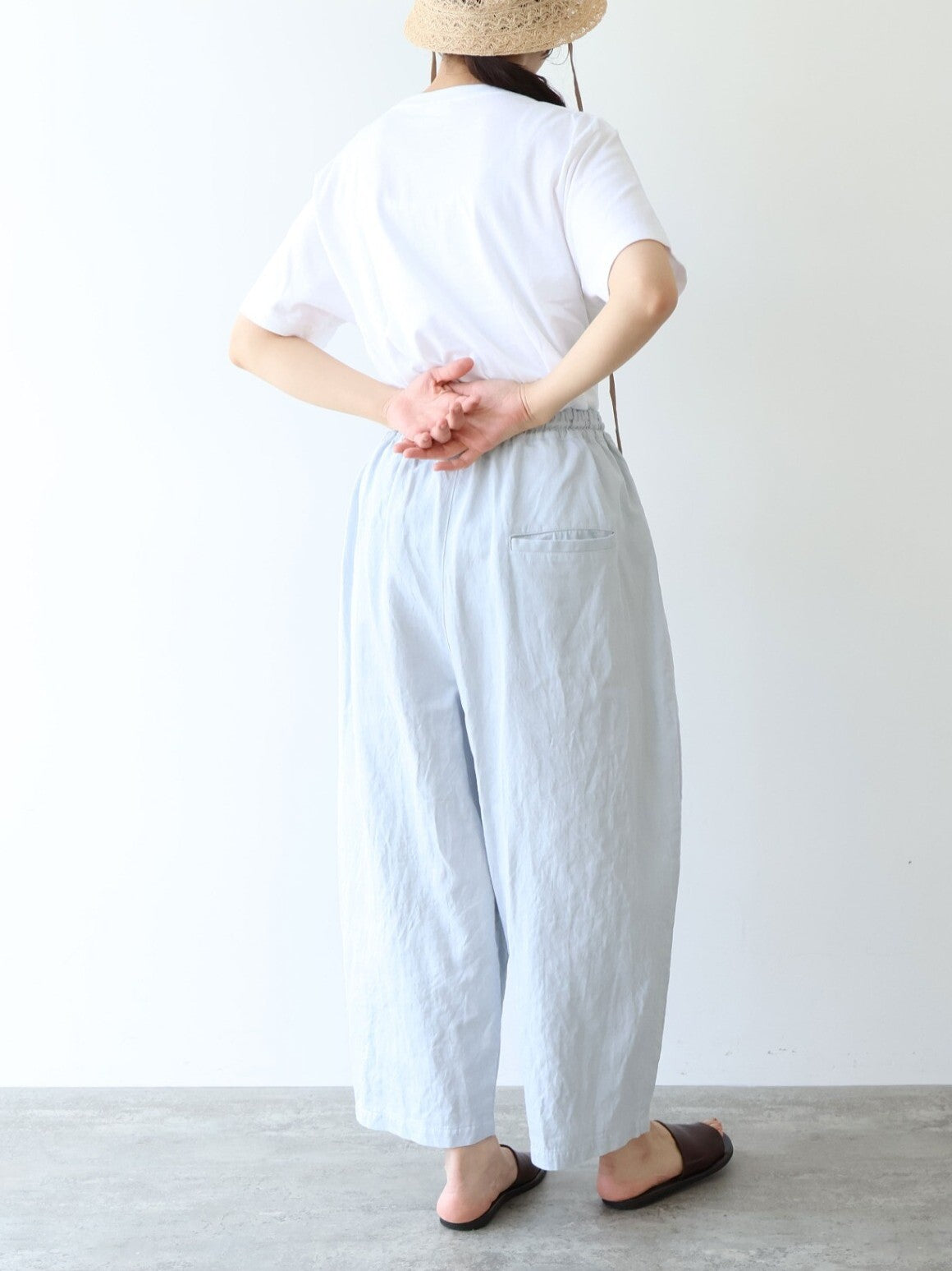 Cotton/Linen denim wide cocoon パンツ | yuni