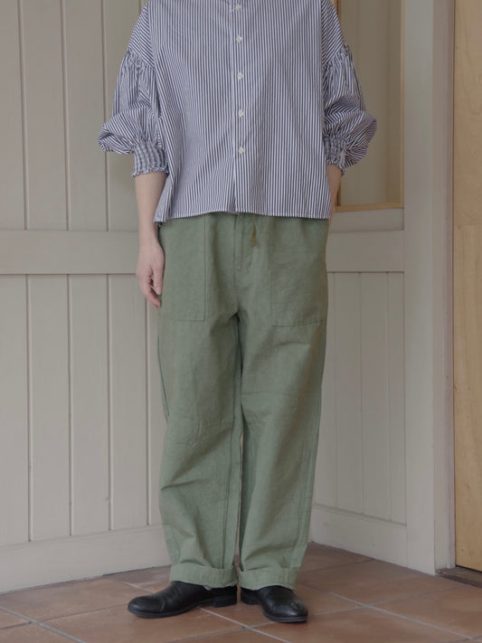 綿麻リバーシブルカルゼファナージュワークパンツ | Hands of creation