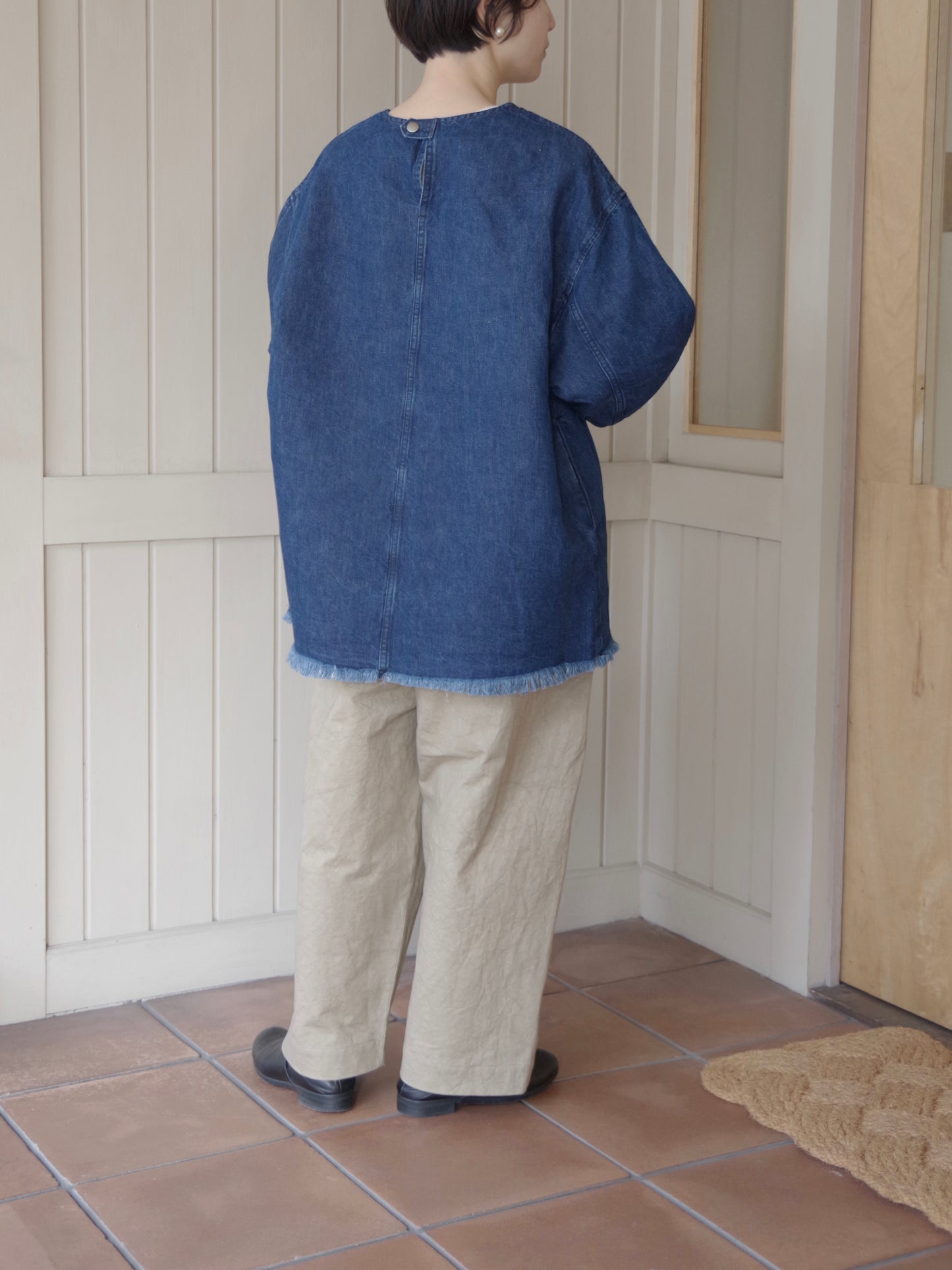 コットンリネン DENIM SMOCK ブラウス