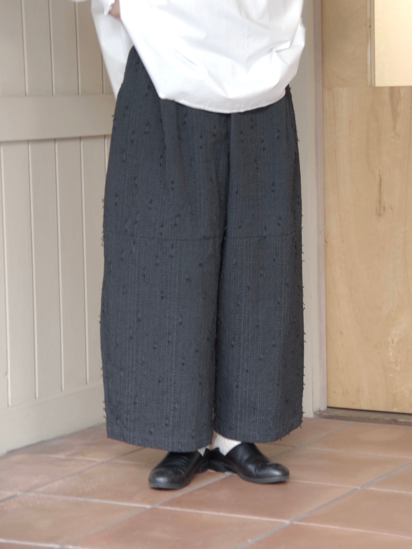 sashiko jacquard ボリュームパンツ | qiri