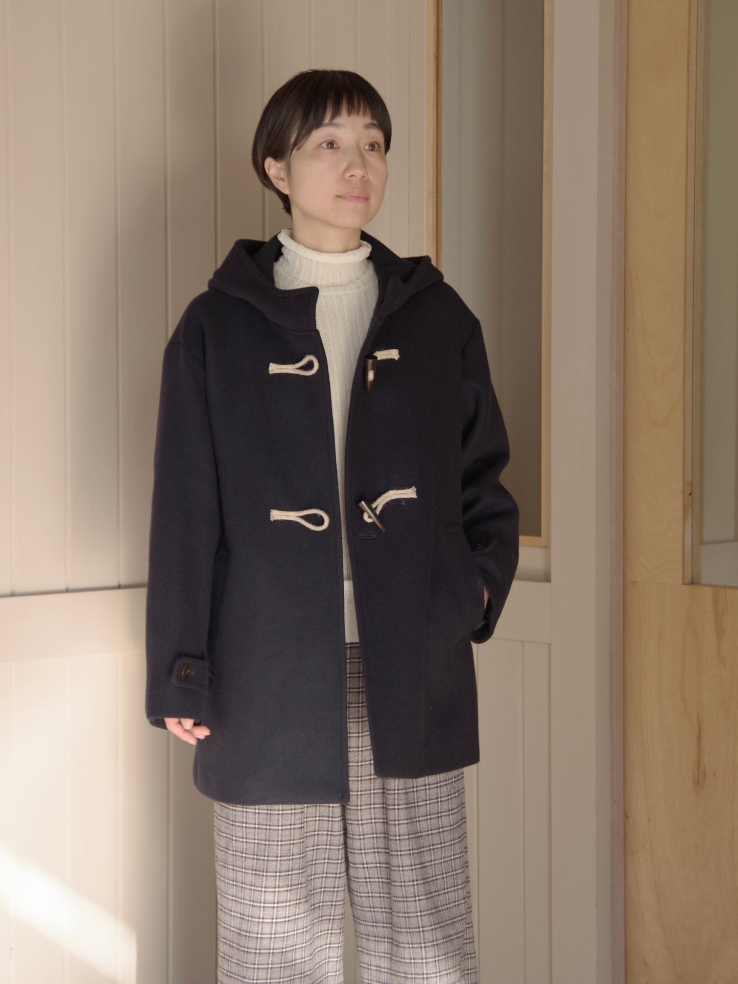 super110's二重織ビーバーショートダッフルコート | Hands of creation