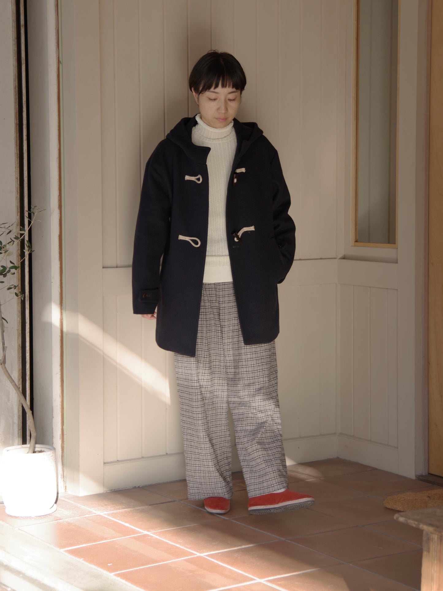 super110's二重織ビーバーショートダッフルコート | Hands of creation