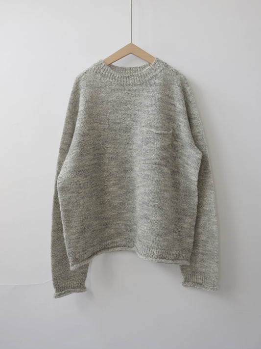 ランダムスラブウール 5Gホールガーメントシンプルポケットプルオーバー | Hands of creation