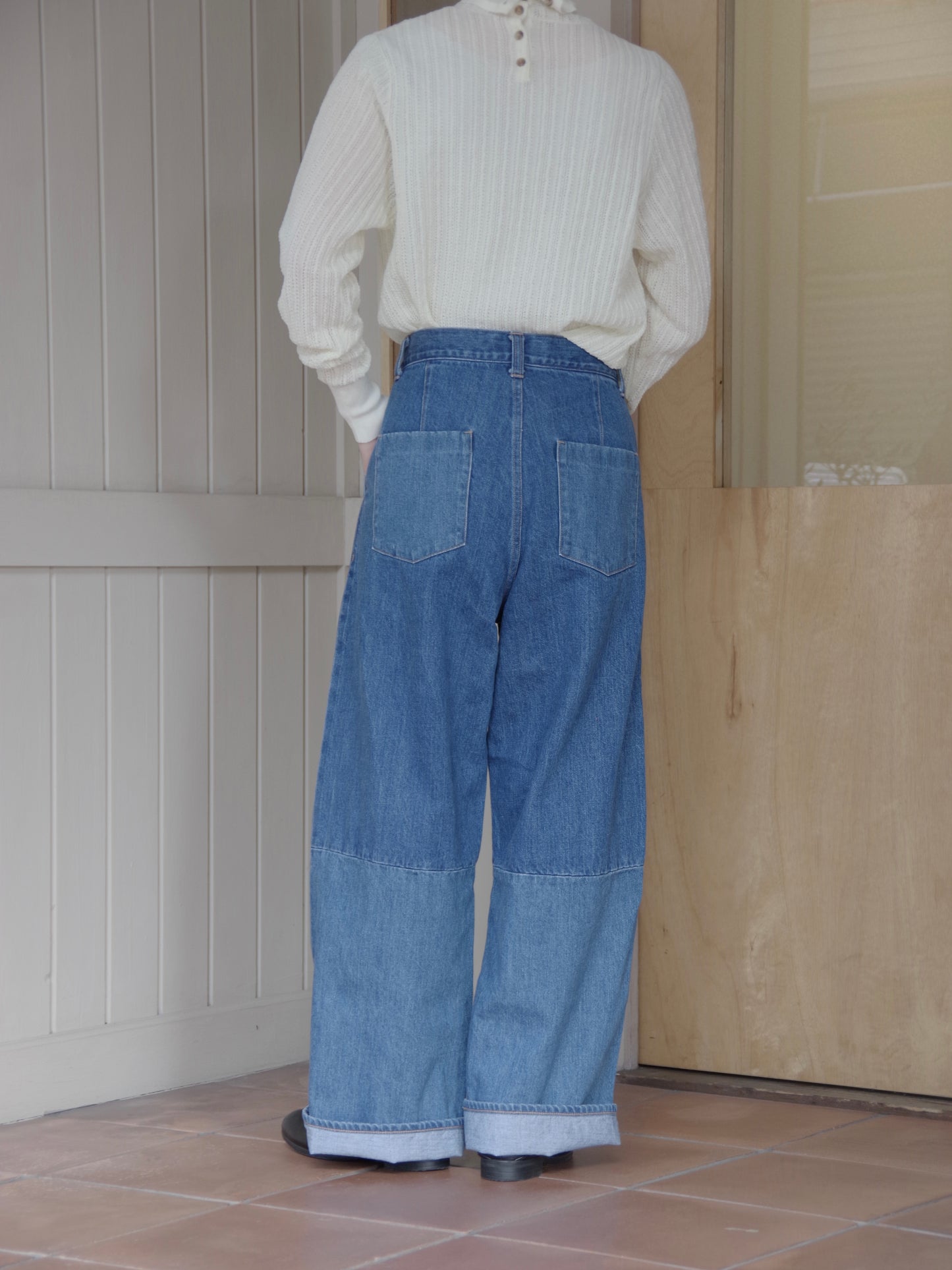バイカラーデニムパンツ | Heriter