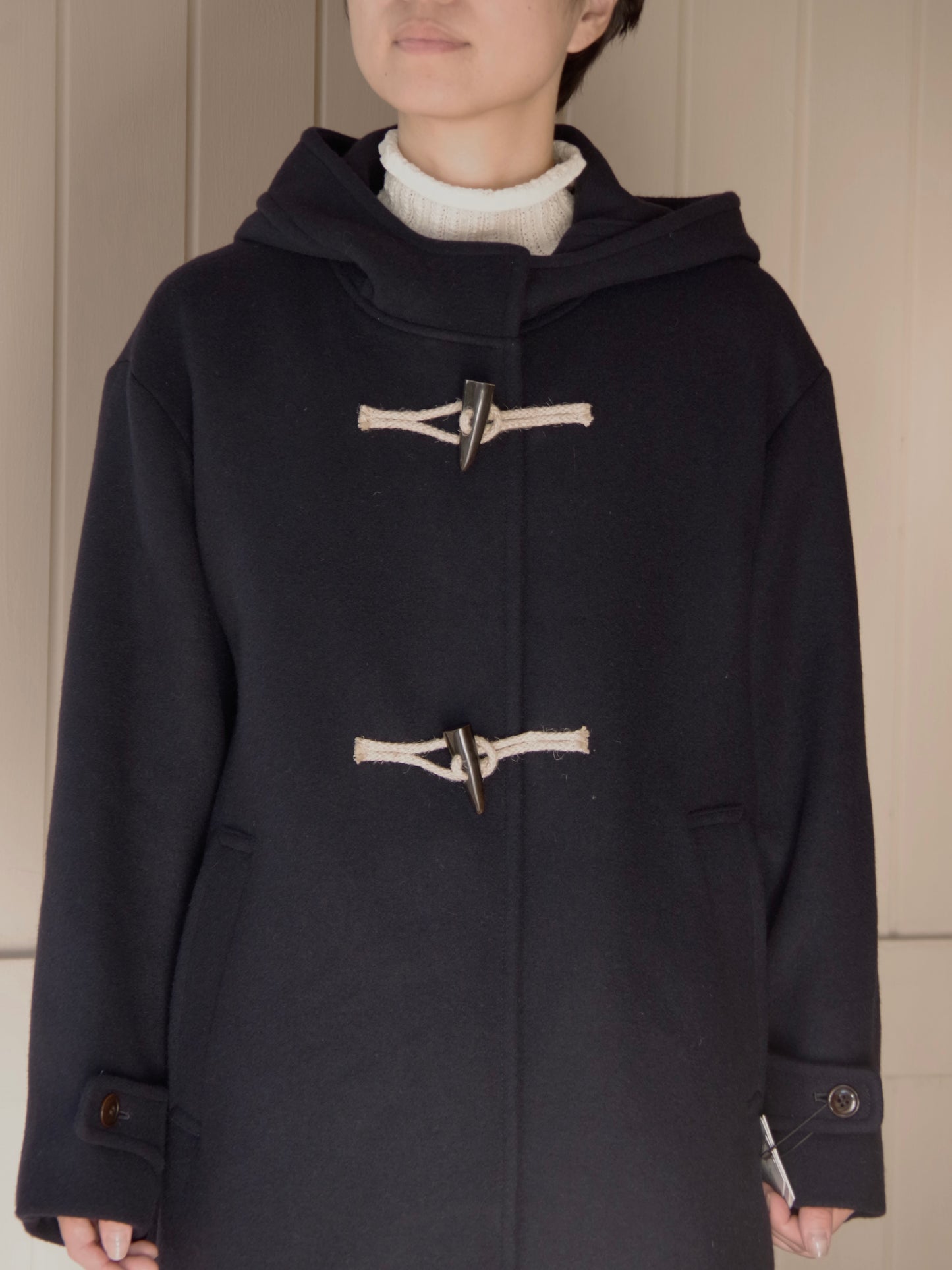 super110's二重織ビーバーショートダッフルコート | Hands of creation