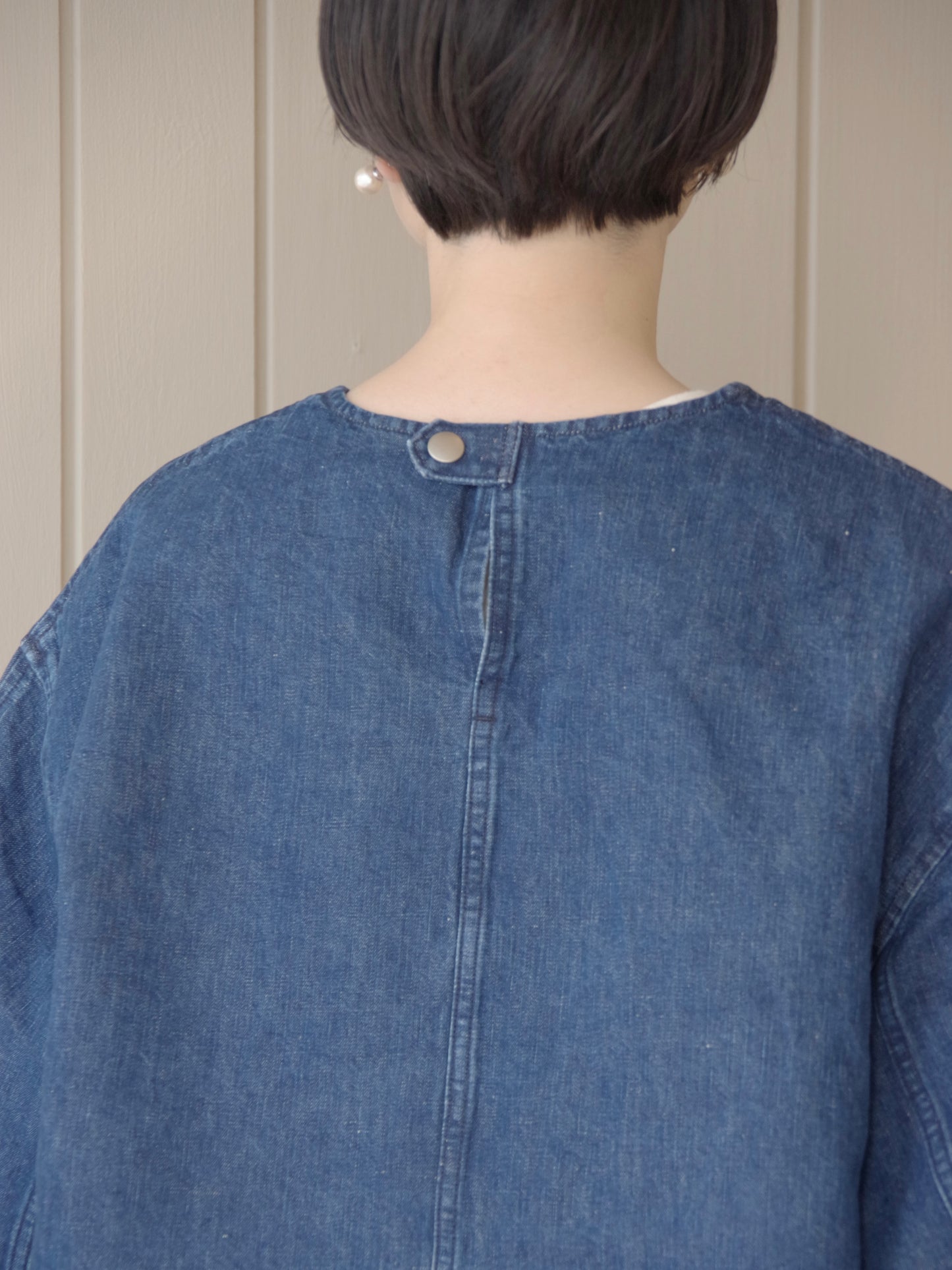 コットンリネン DENIM SMOCK ブラウス