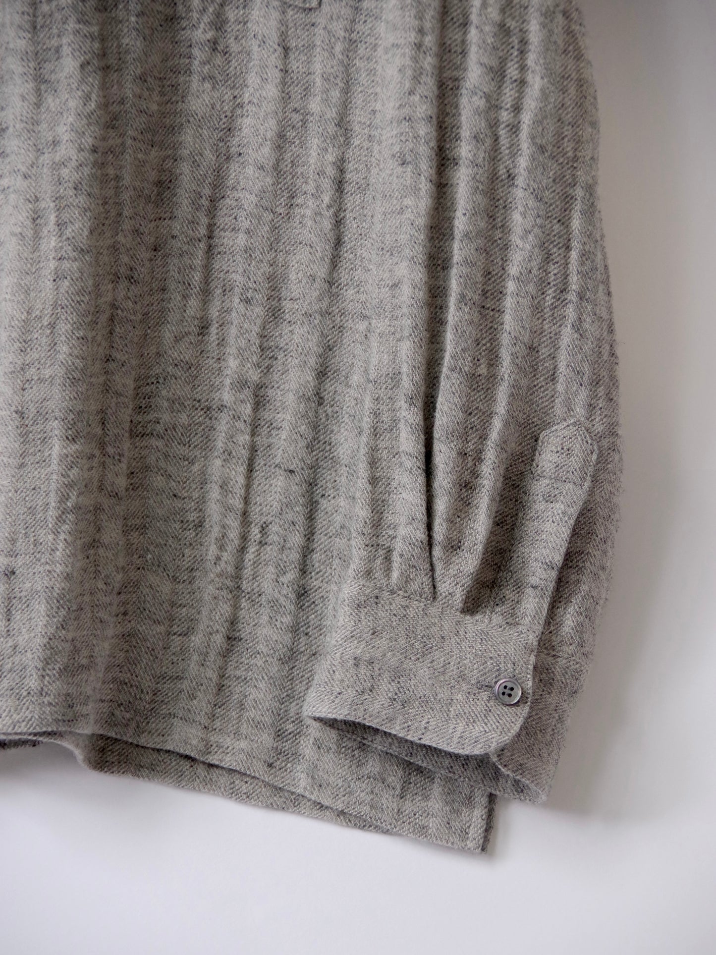 リネンツィード バンドカラーシャツ ( 2 color ) | atelier naruse