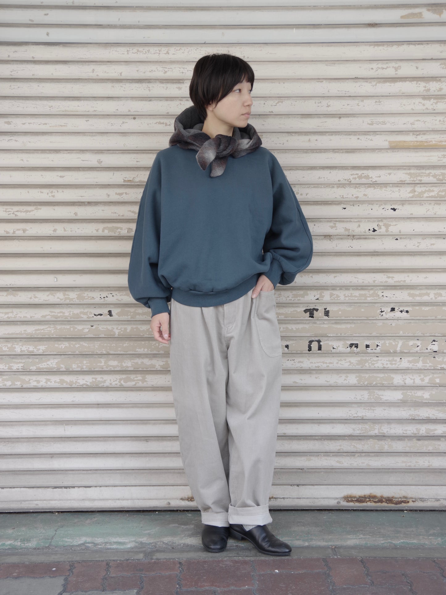 コットンフリースバルーンスリーブカットソー | atelier naruse