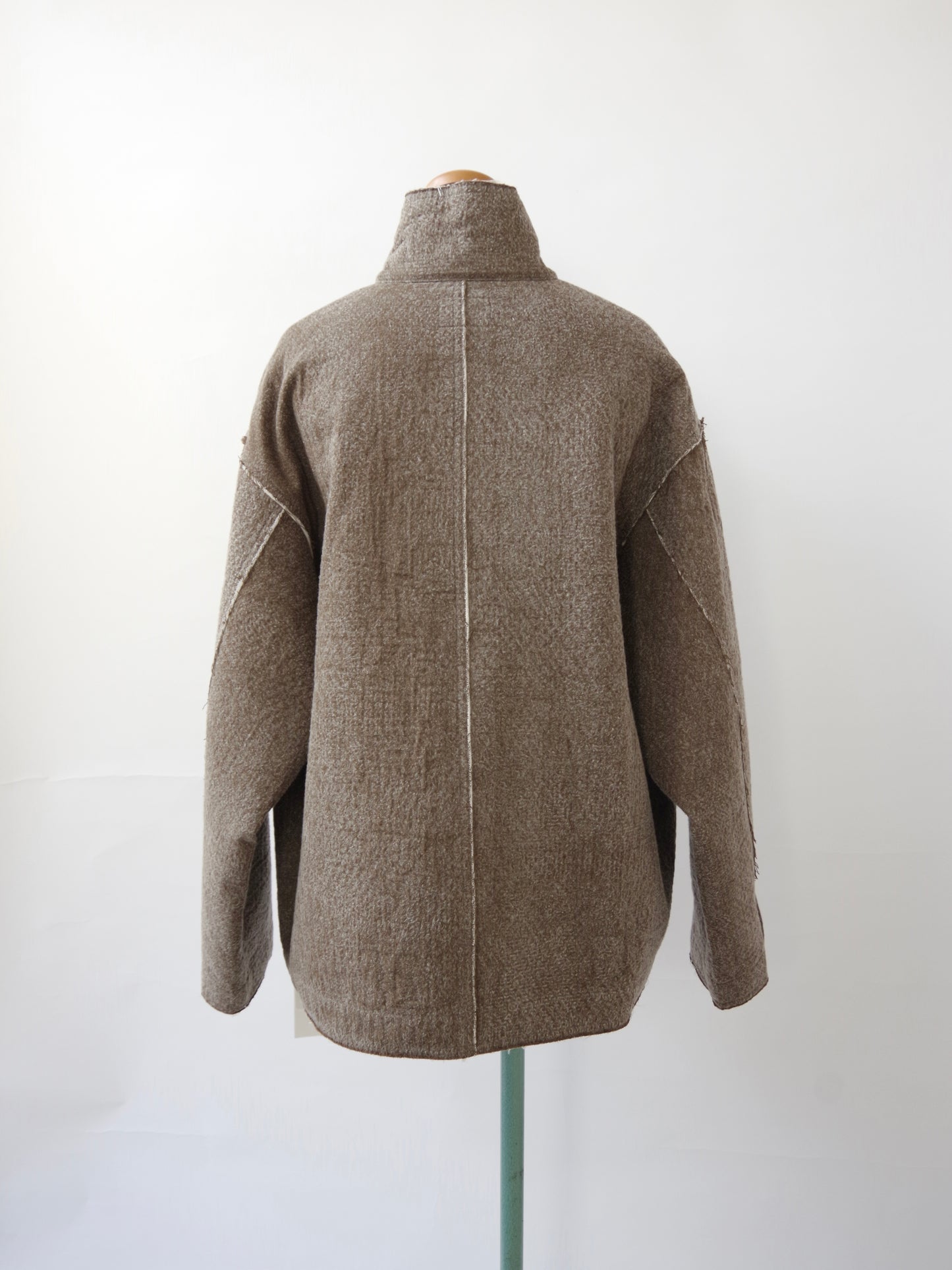denim / fleece needle punch over jacket | qiri