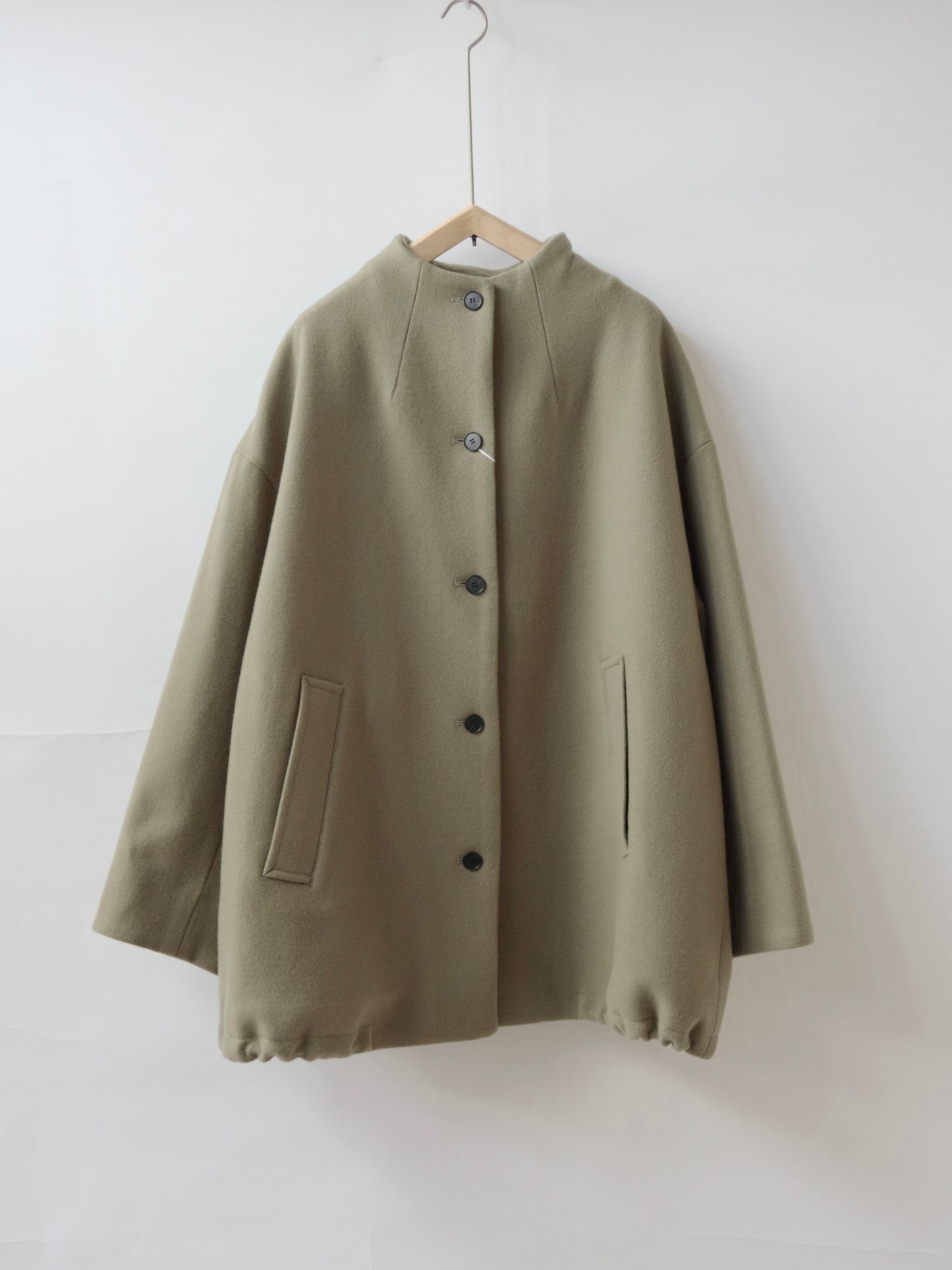 W/super100 bottleneck drawstrings hem コート