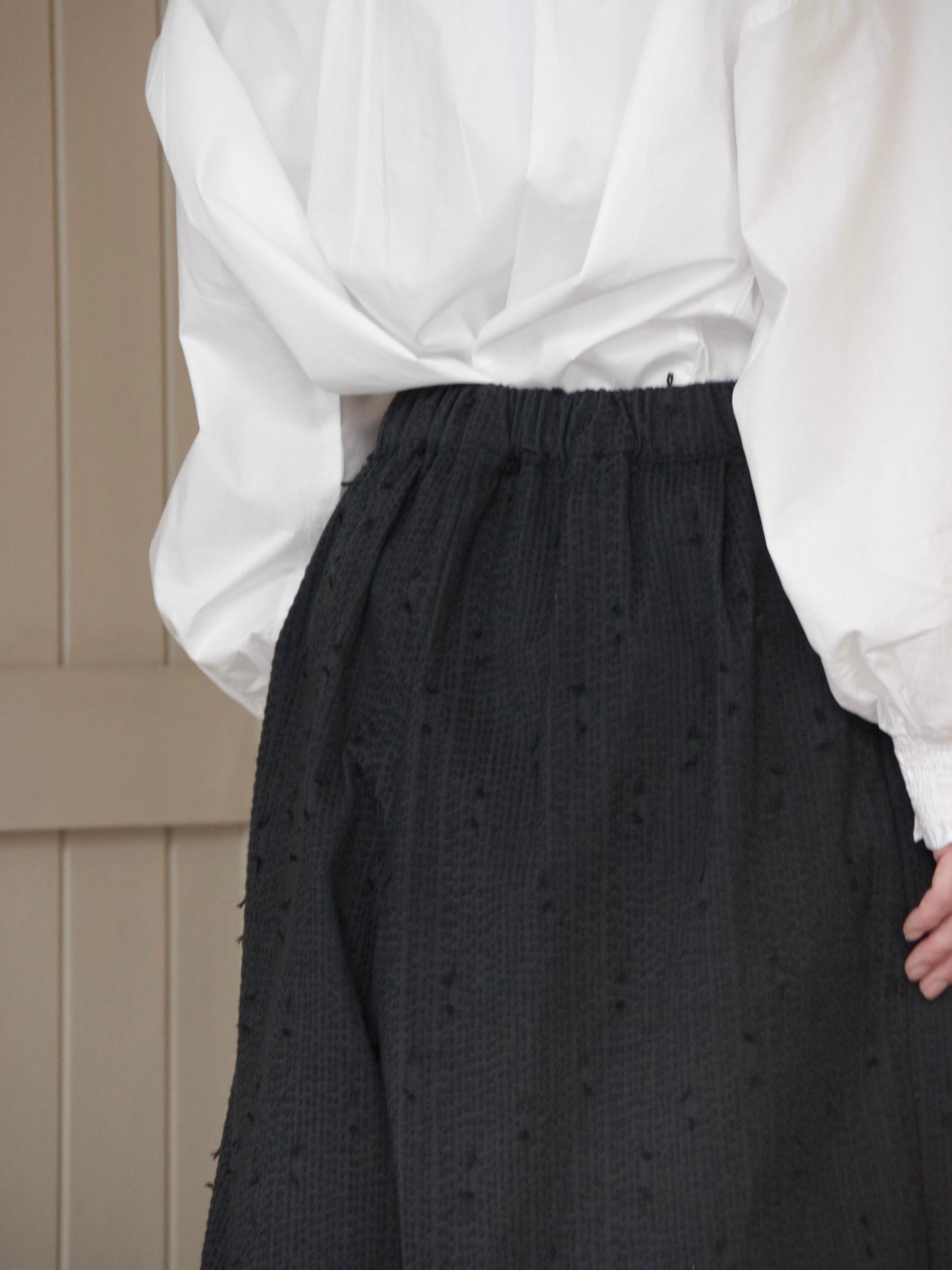 sashiko jacquard ボリュームパンツ | qiri