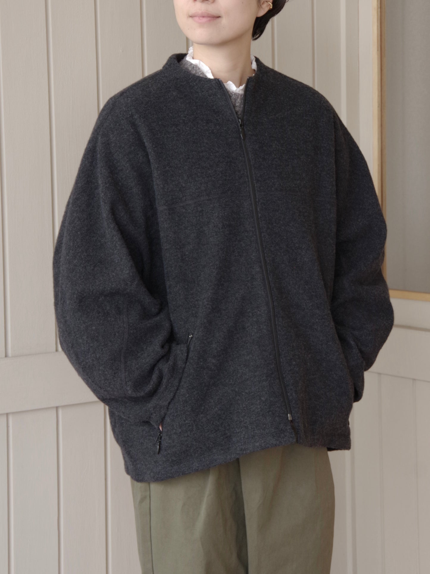 コットンウールカシミアボア コクーンブルゾン | yuni