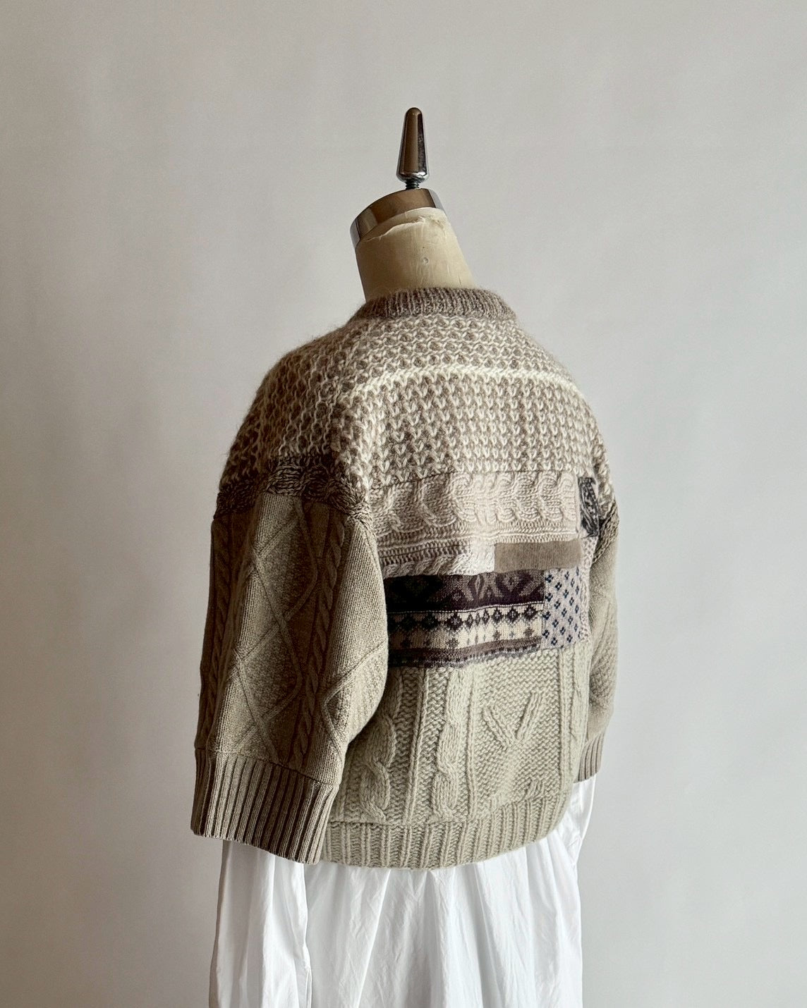 パッチワーク半袖セーター MO-24-KN-119 | motley