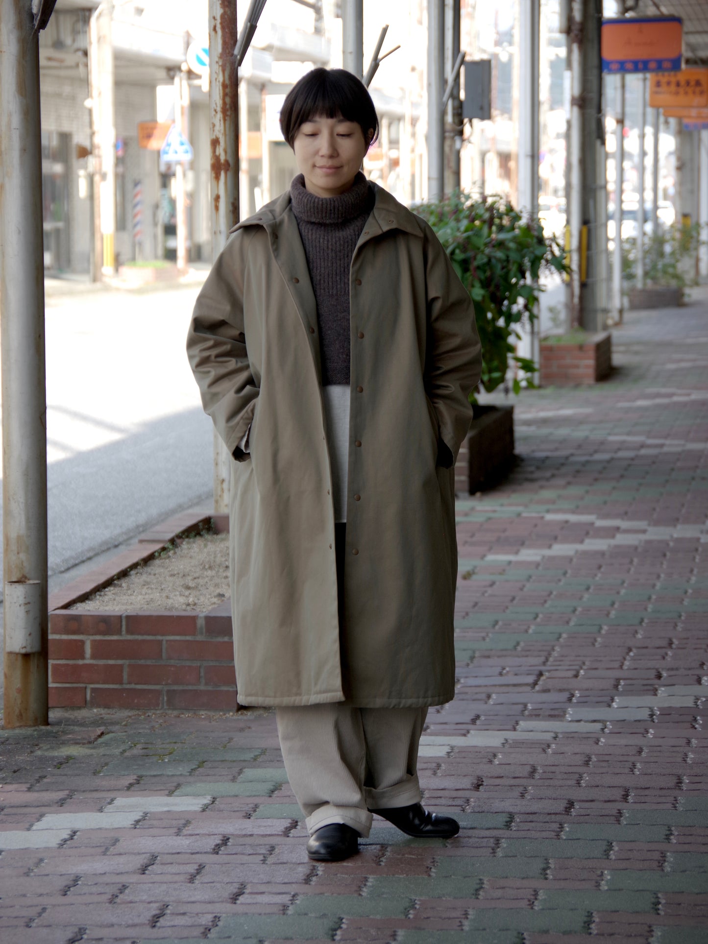 コットン中綿ロングコート | atelier naruse