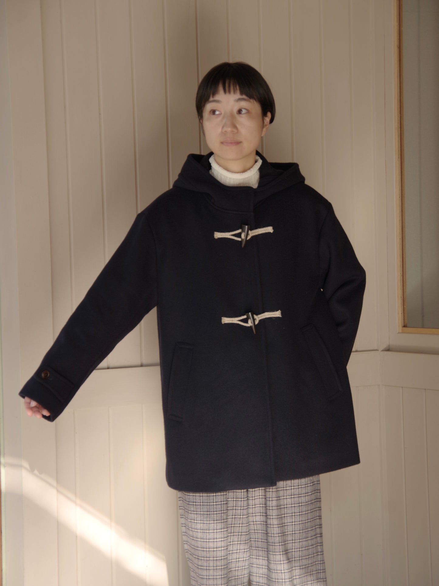 super110's二重織ビーバーショートダッフルコート | Hands of creation