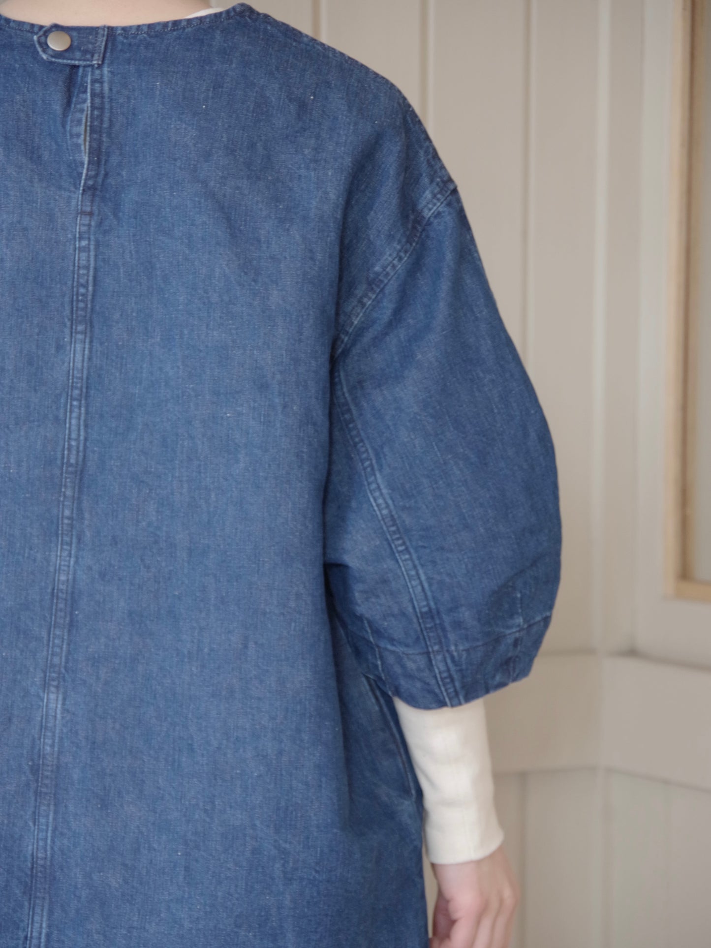 コットンリネン DENIM SMOCK ブラウス
