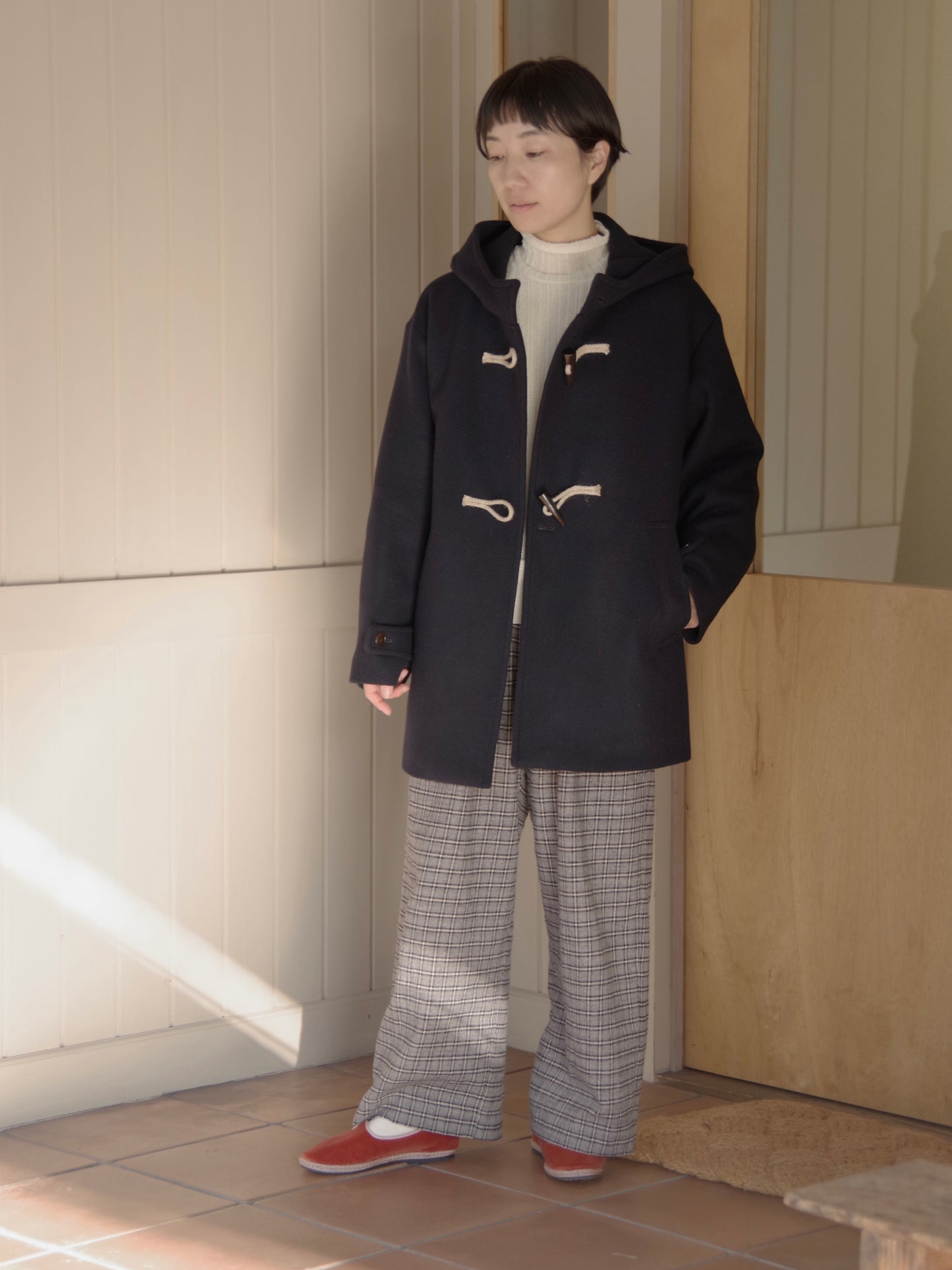 super110's二重織ビーバーショートダッフルコート | Hands of creation