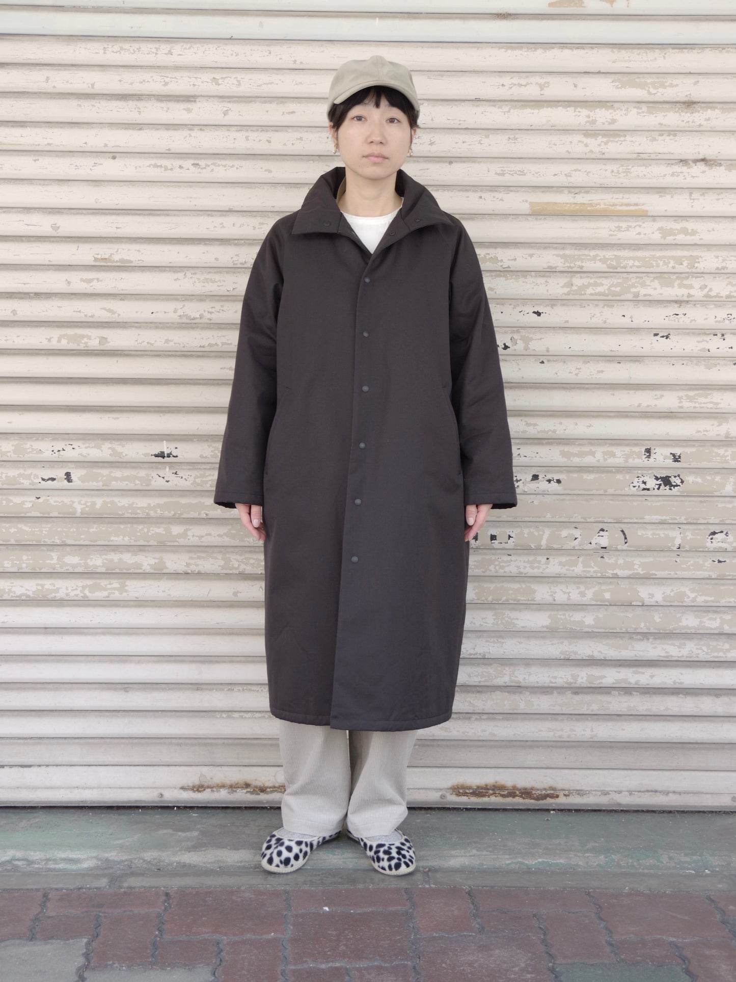 コットン中綿ロングコート | atelier naruse
