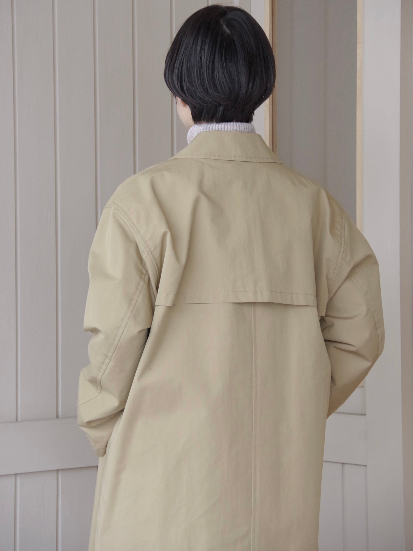 ナイロンツイル（撥水）ステンカラーコート | Handsof creation