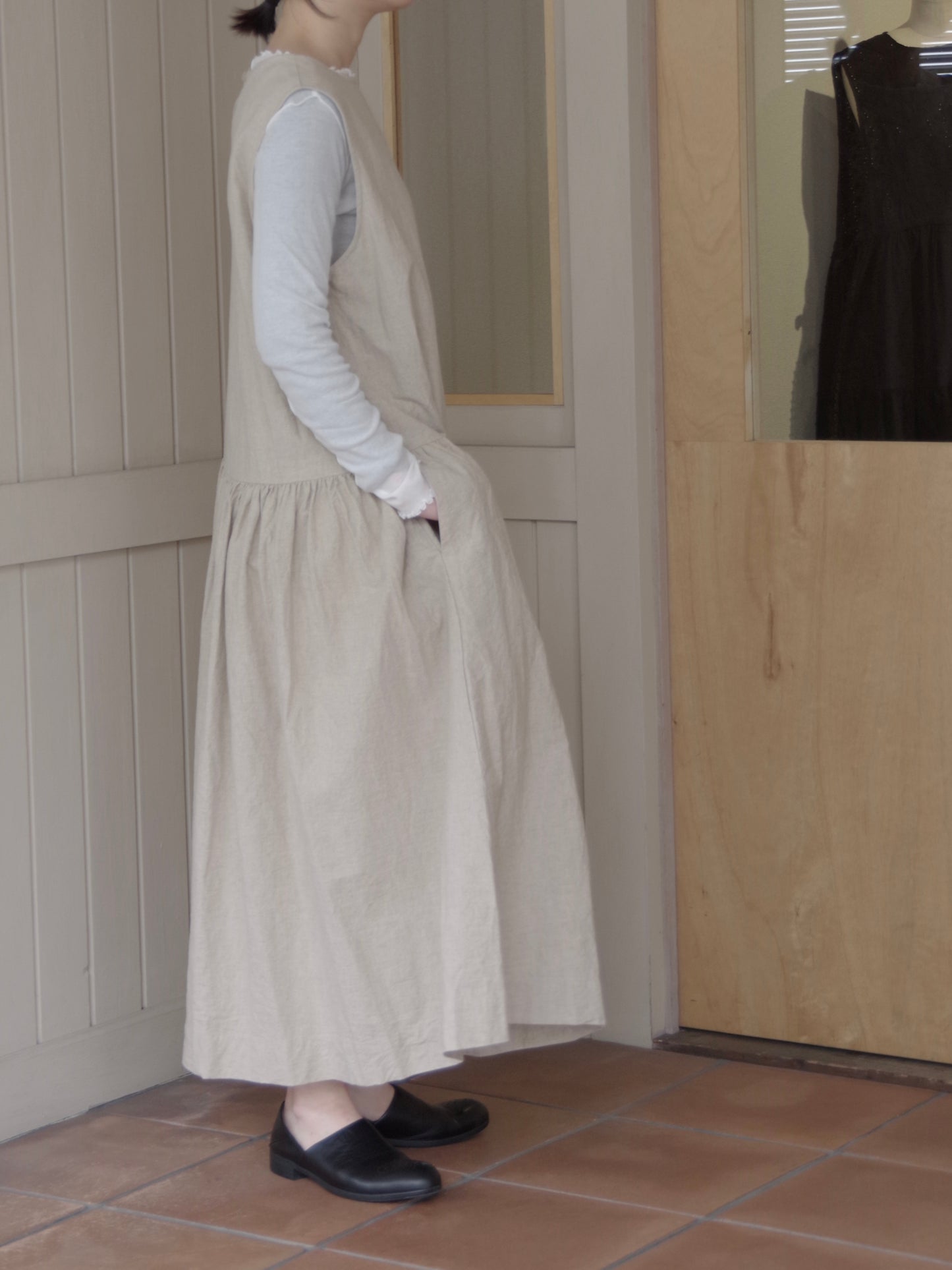 SLEEVELESS CANVAS ワンピース　｜ROBE de PEAU