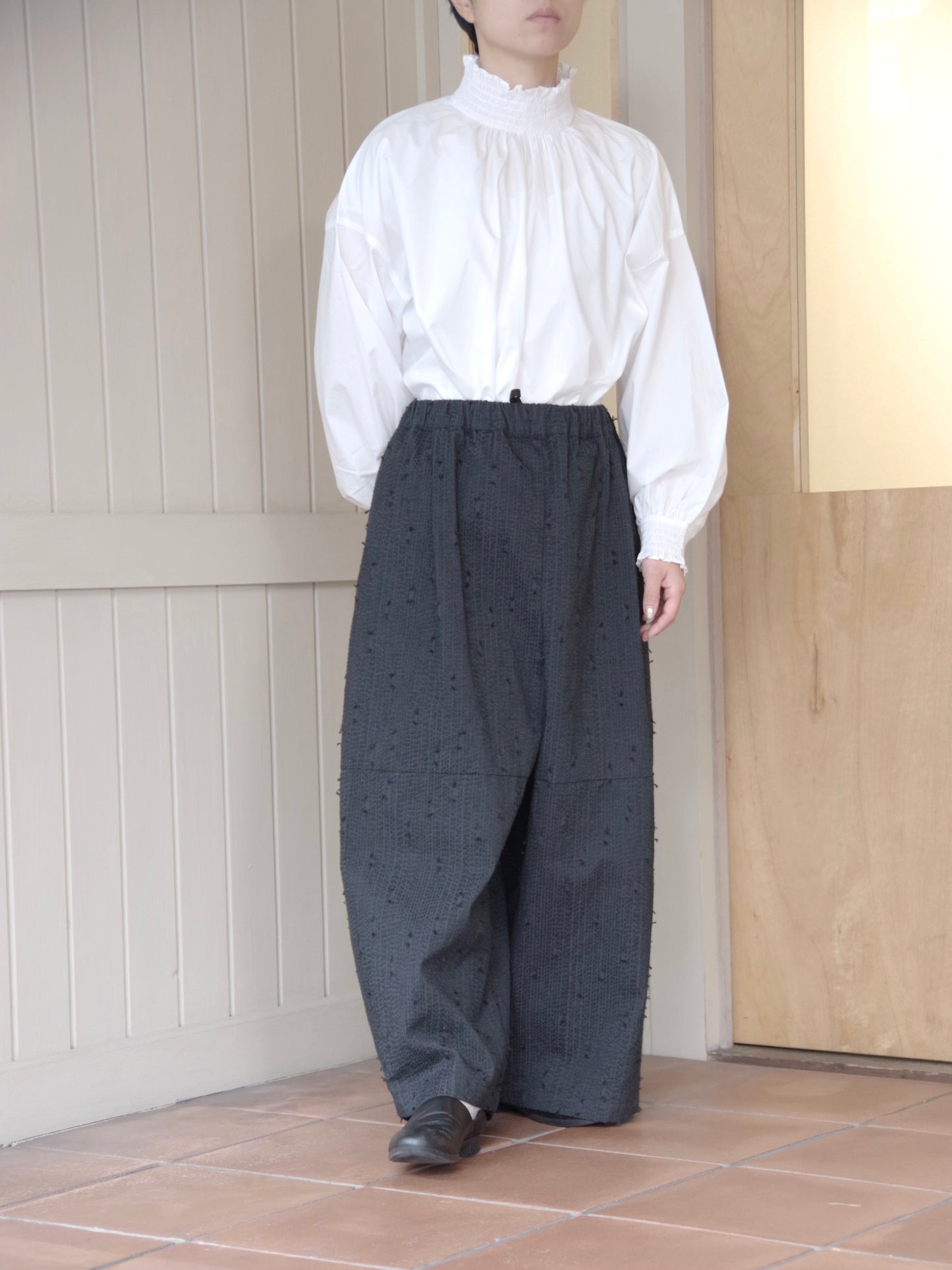 sashiko jacquard ボリュームパンツ | qiri