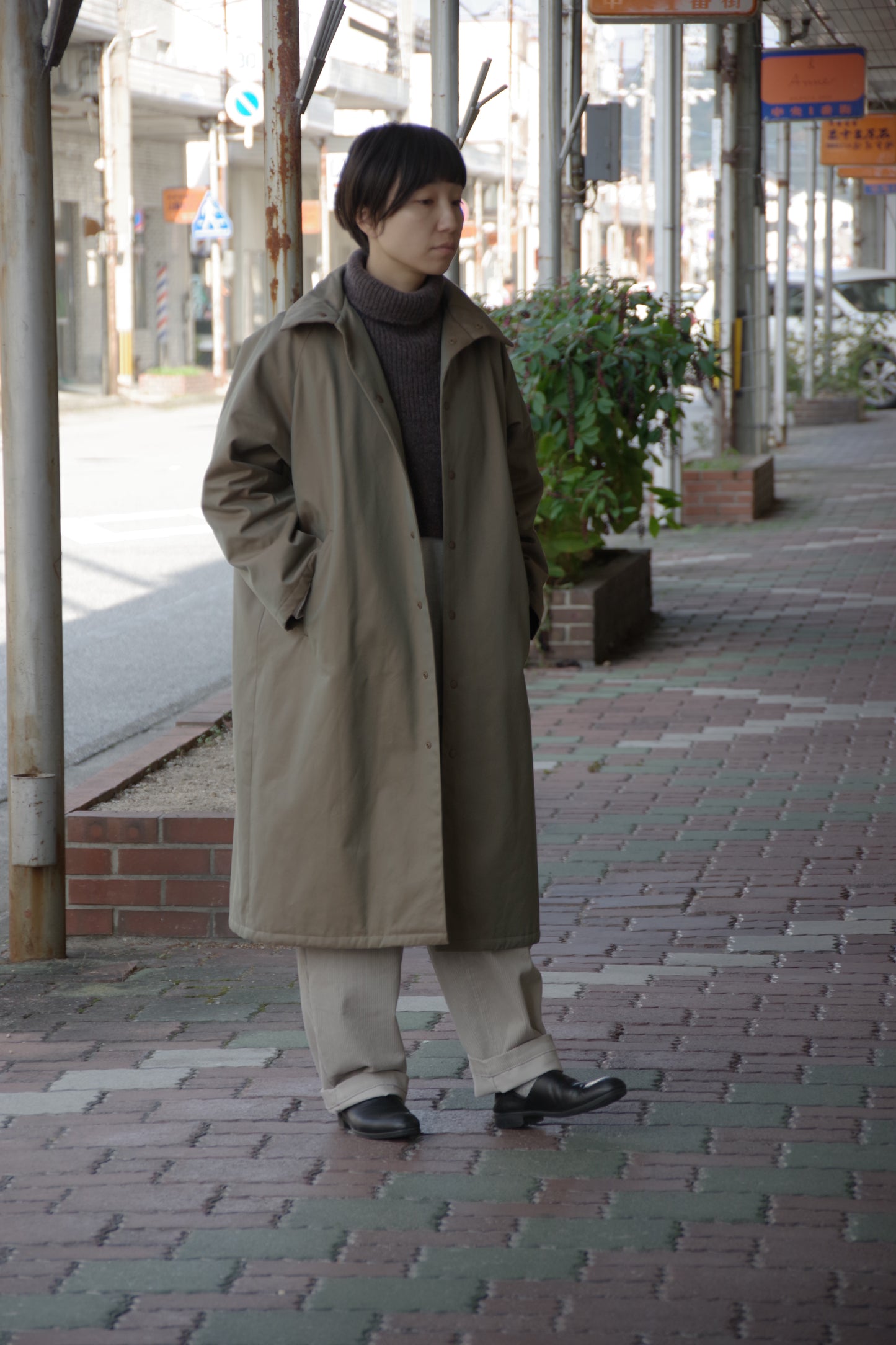 コットン中綿ロングコート | atelier naruse