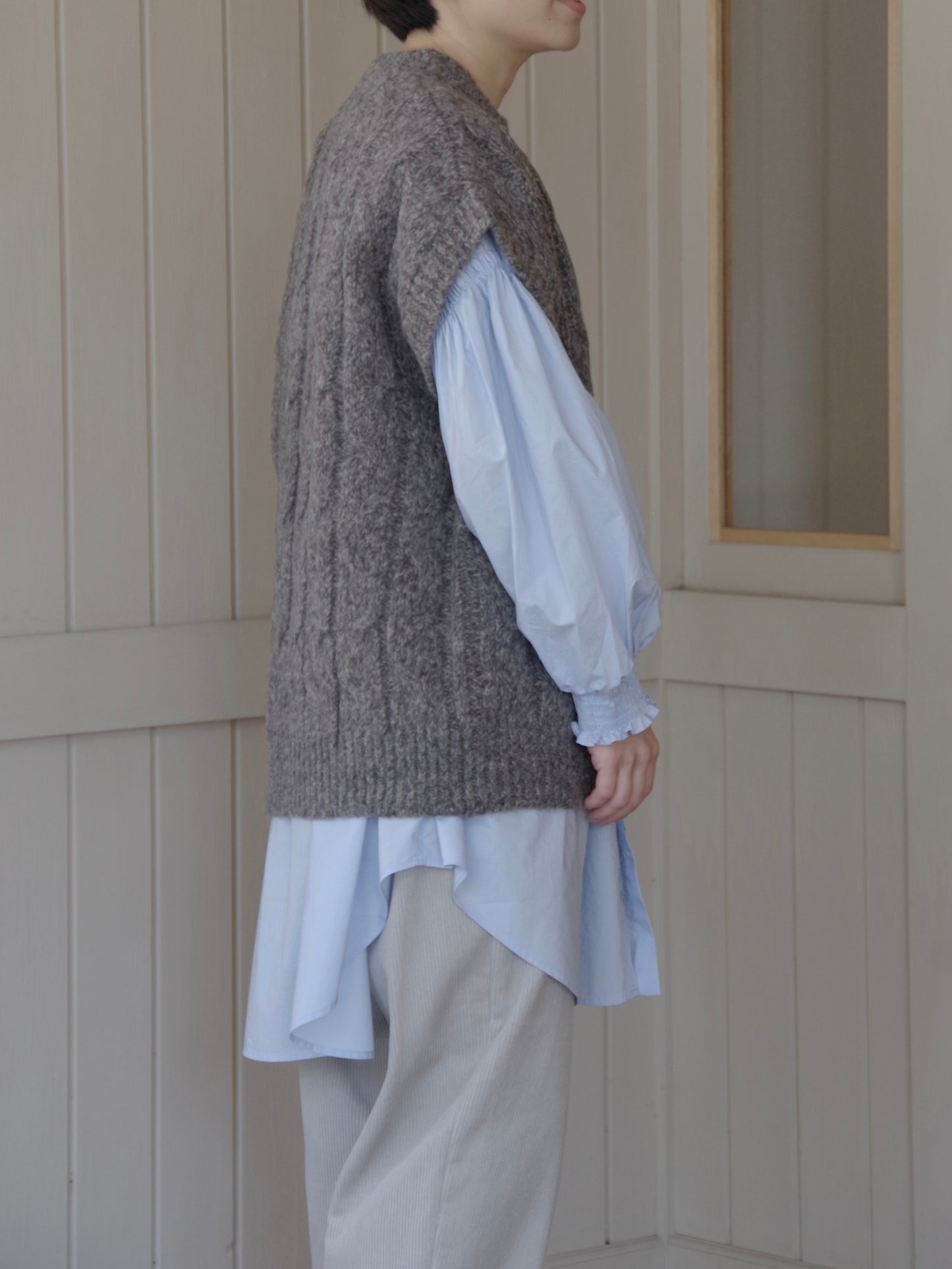 malibo mix ウール アラン編みベスト | yuni