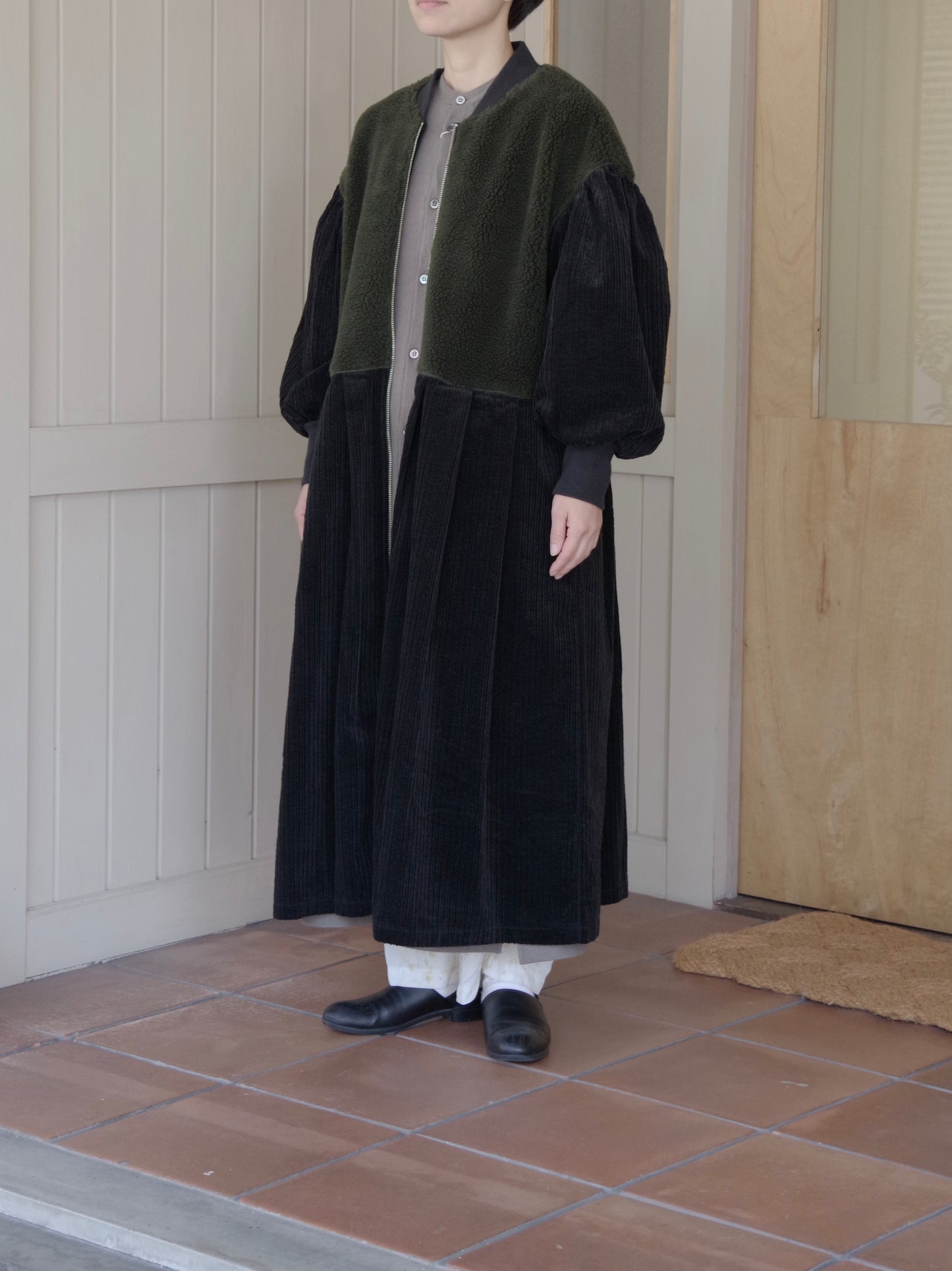 ボアコンボコーデュロイ Wzipロングコート | PARIS DE AOUNE