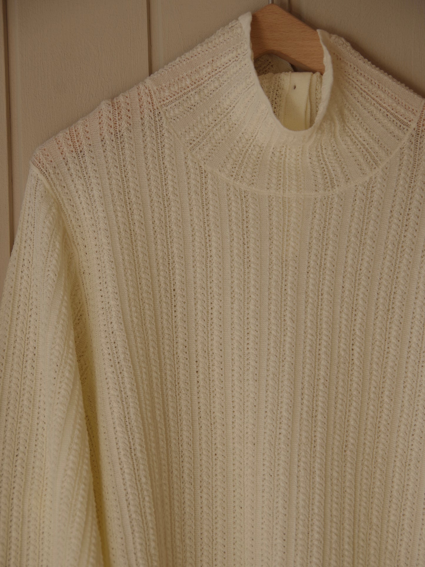 コットン/ナイロン sheer stripes ハイネックニット | yuni