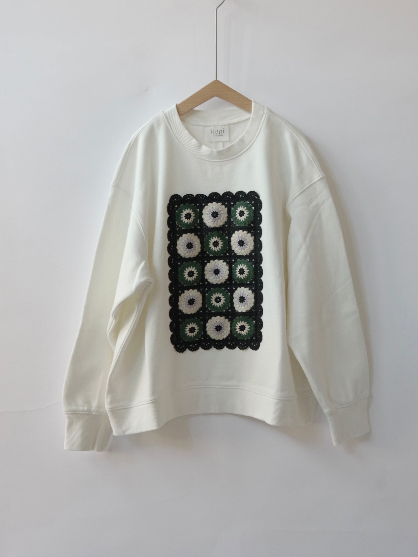 コットン裏毛レースプルオーバー | yuni