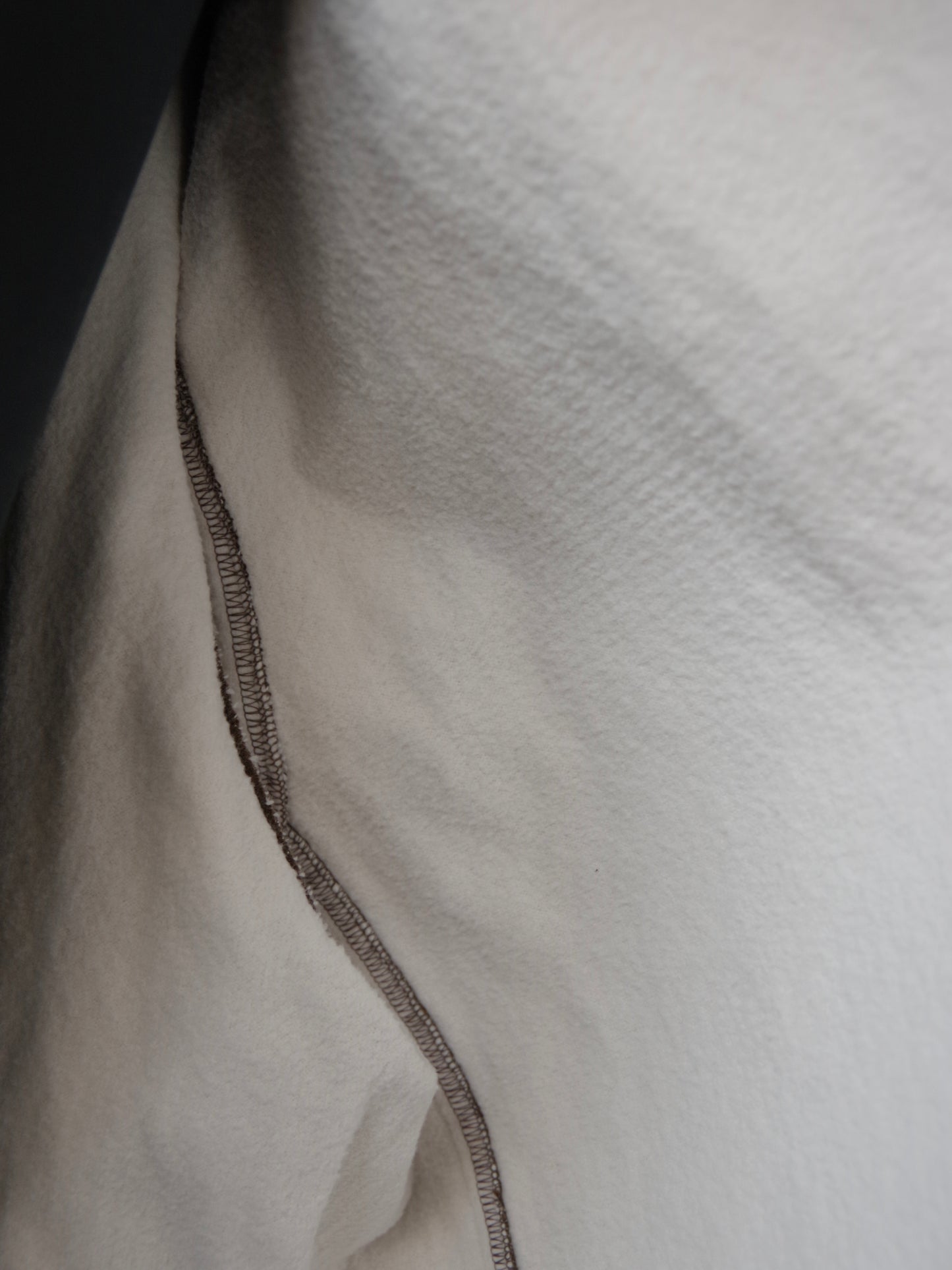 denim / fleece needle punch over jacket | qiri