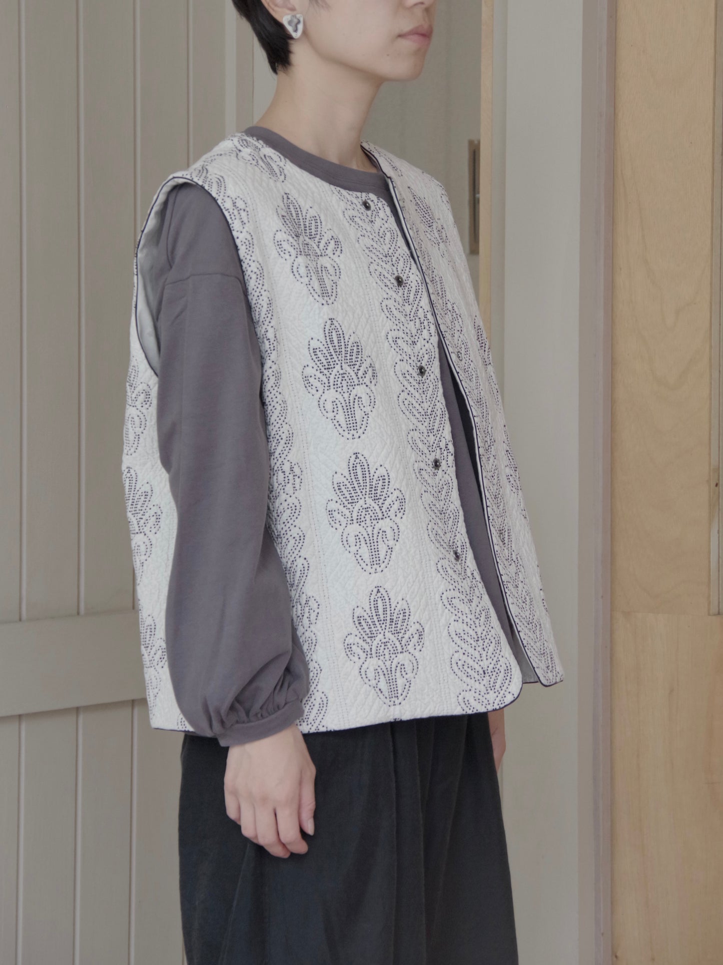 boutis jacquard ベスト ( 2color) |  qiri