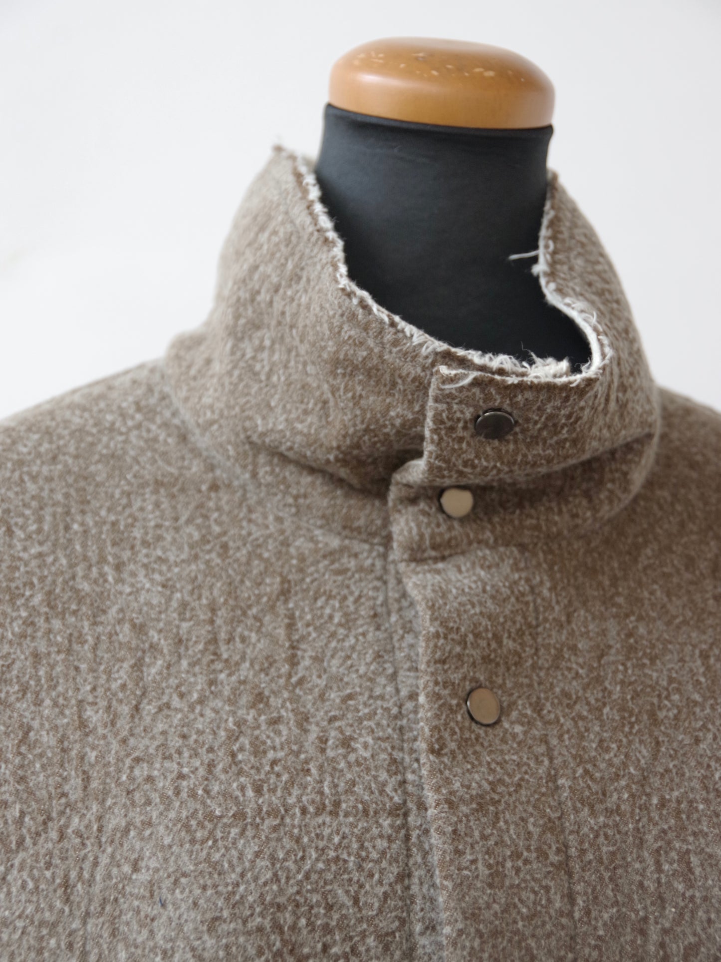 denim / fleece needle punch over jacket | qiri