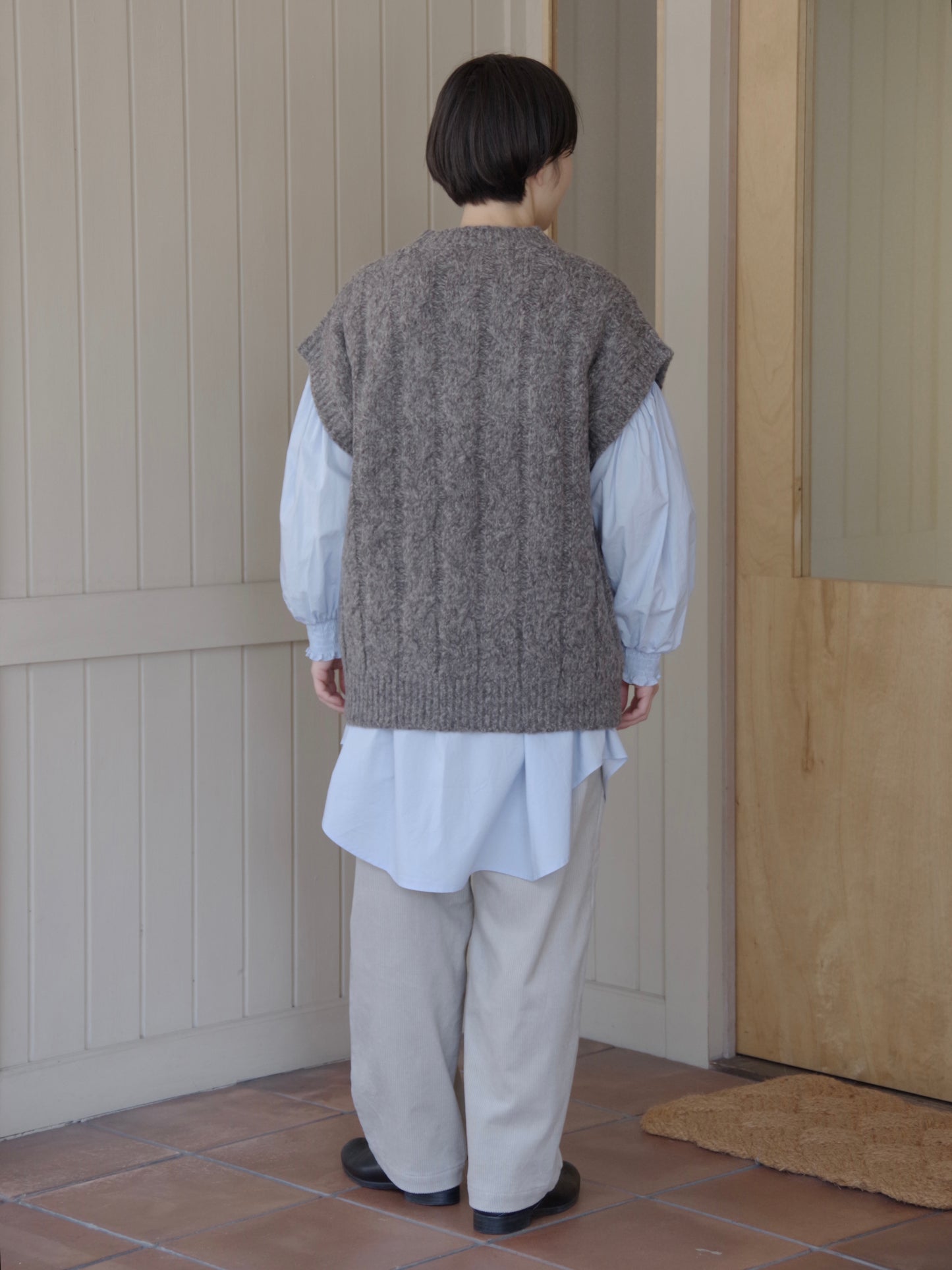 malibo mix ウール アラン編みベスト | yuni