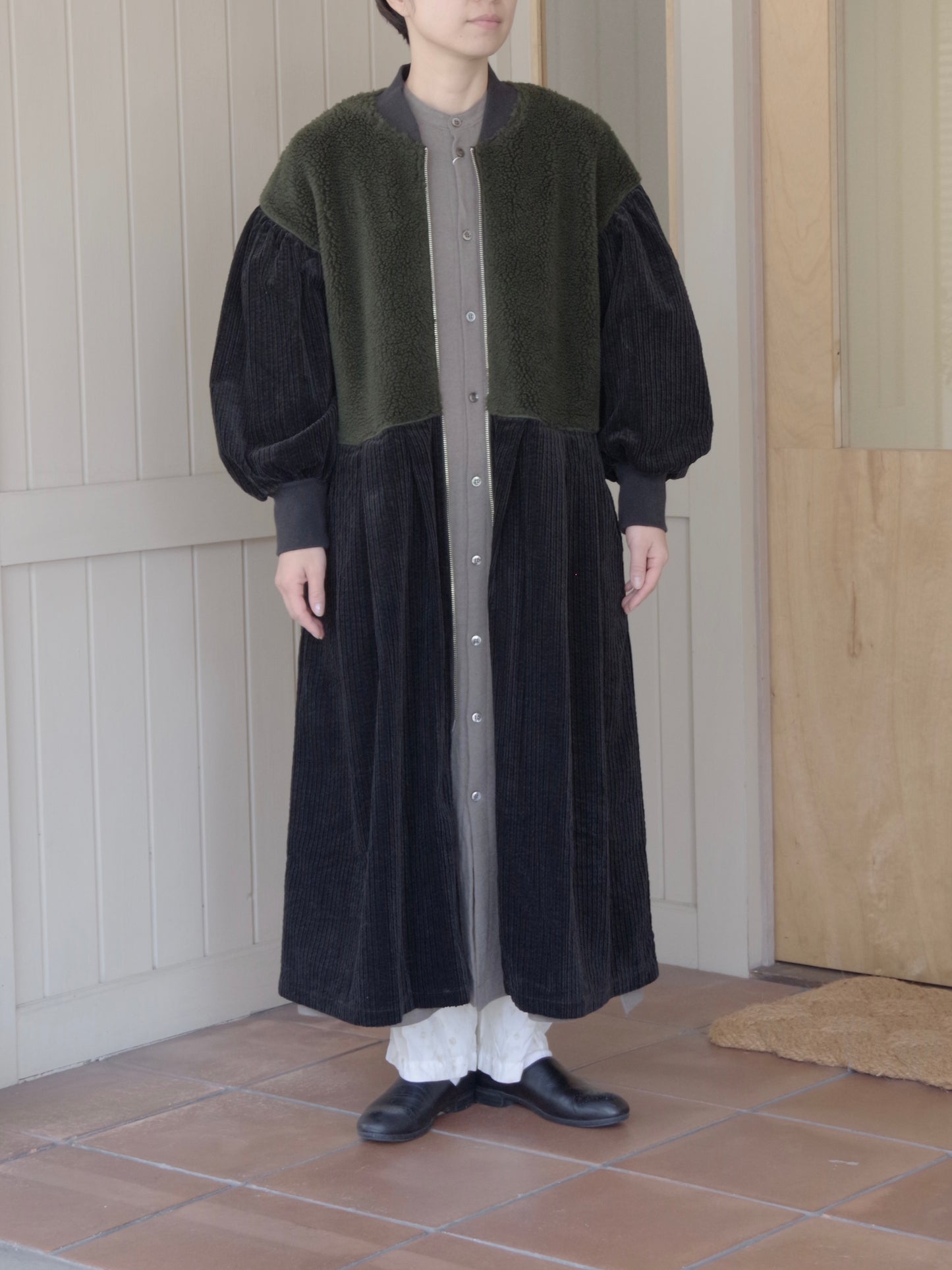 ボアコンボコーデュロイ Wzipロングコート | PARIS DE AOUNE