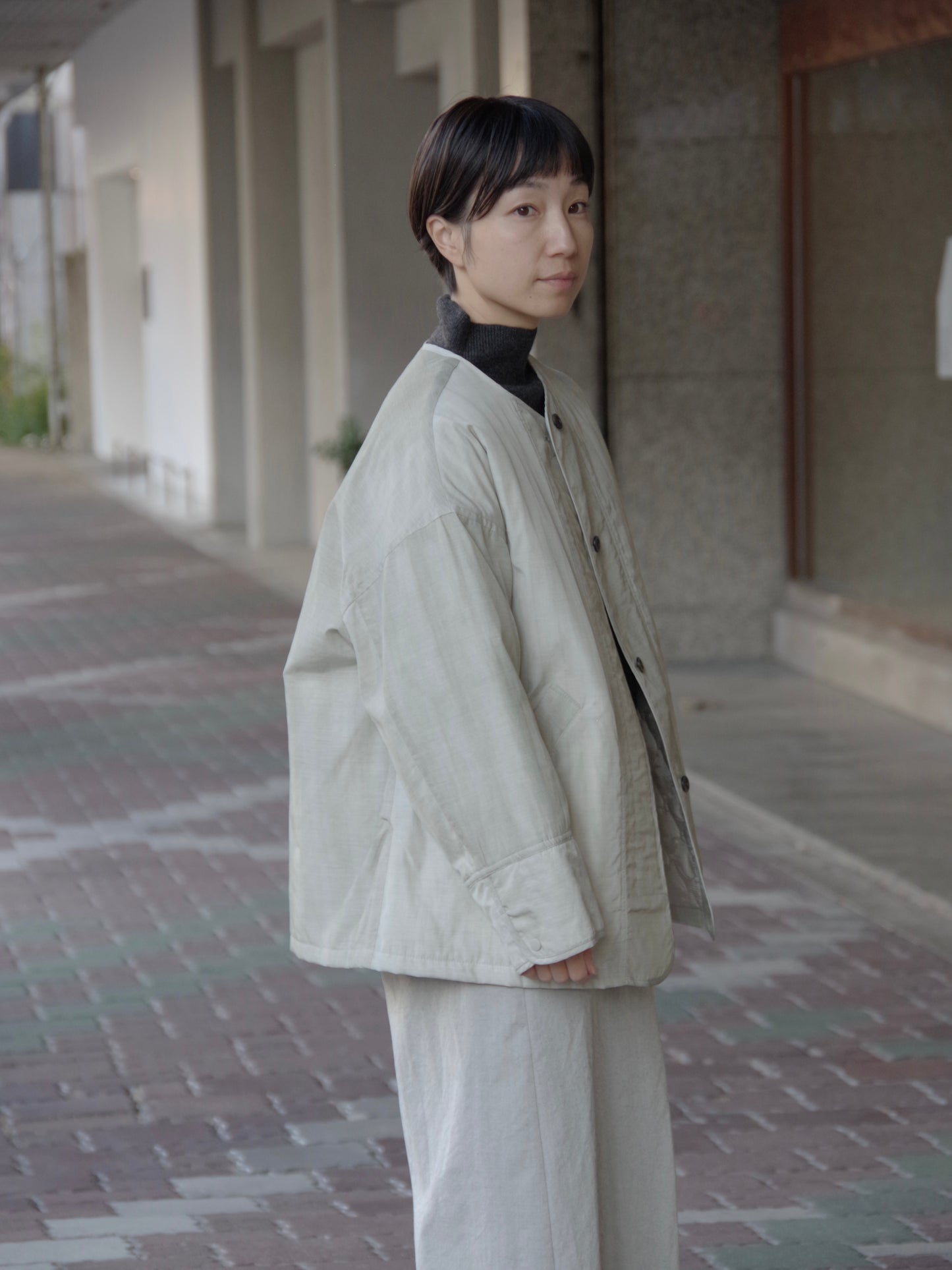 コットンナイロン evodown 流し染 ジャケット | yuni