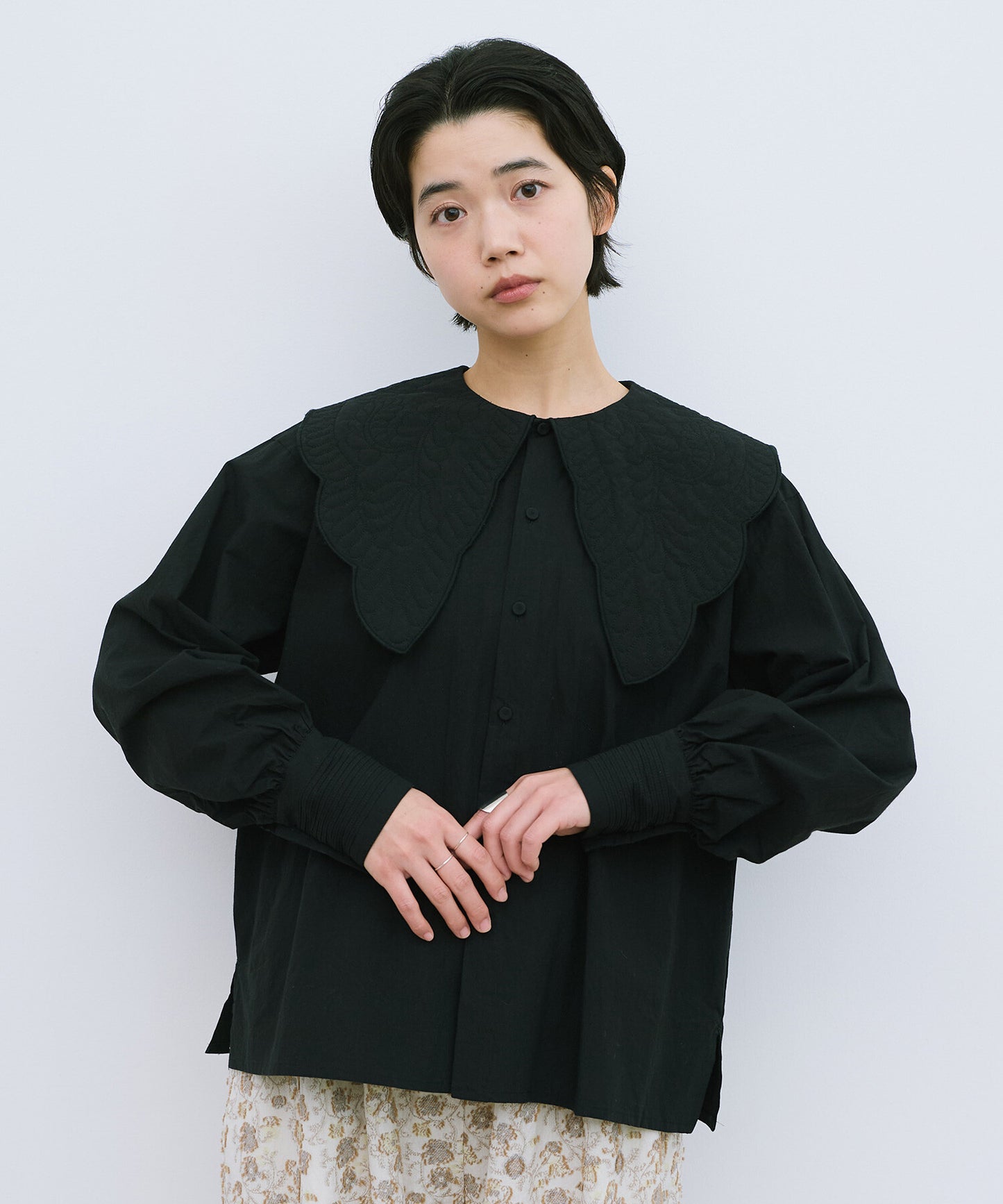 trapunto quilt collar ブラウス | qiri