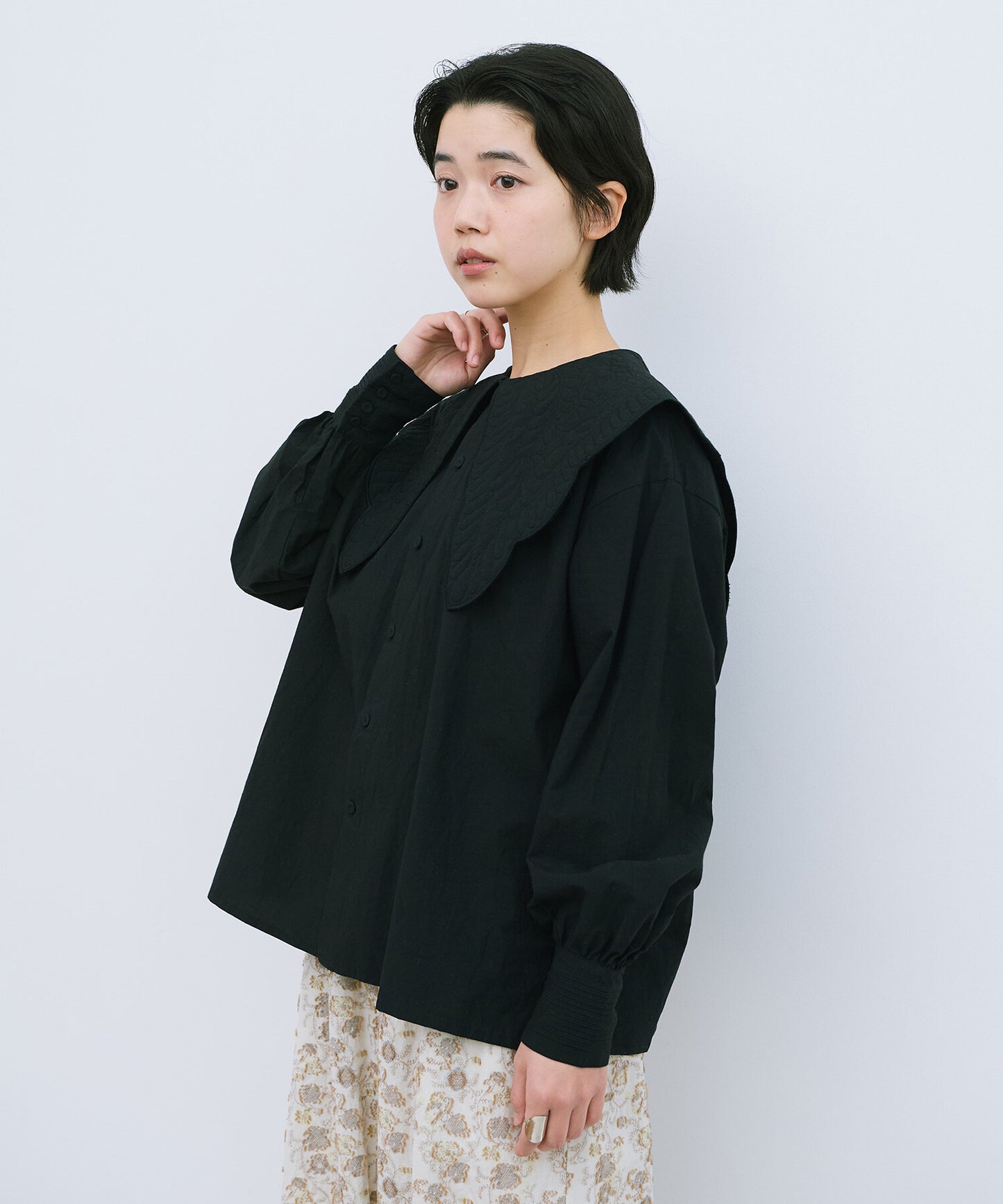 trapunto quilt collar ブラウス | qiri