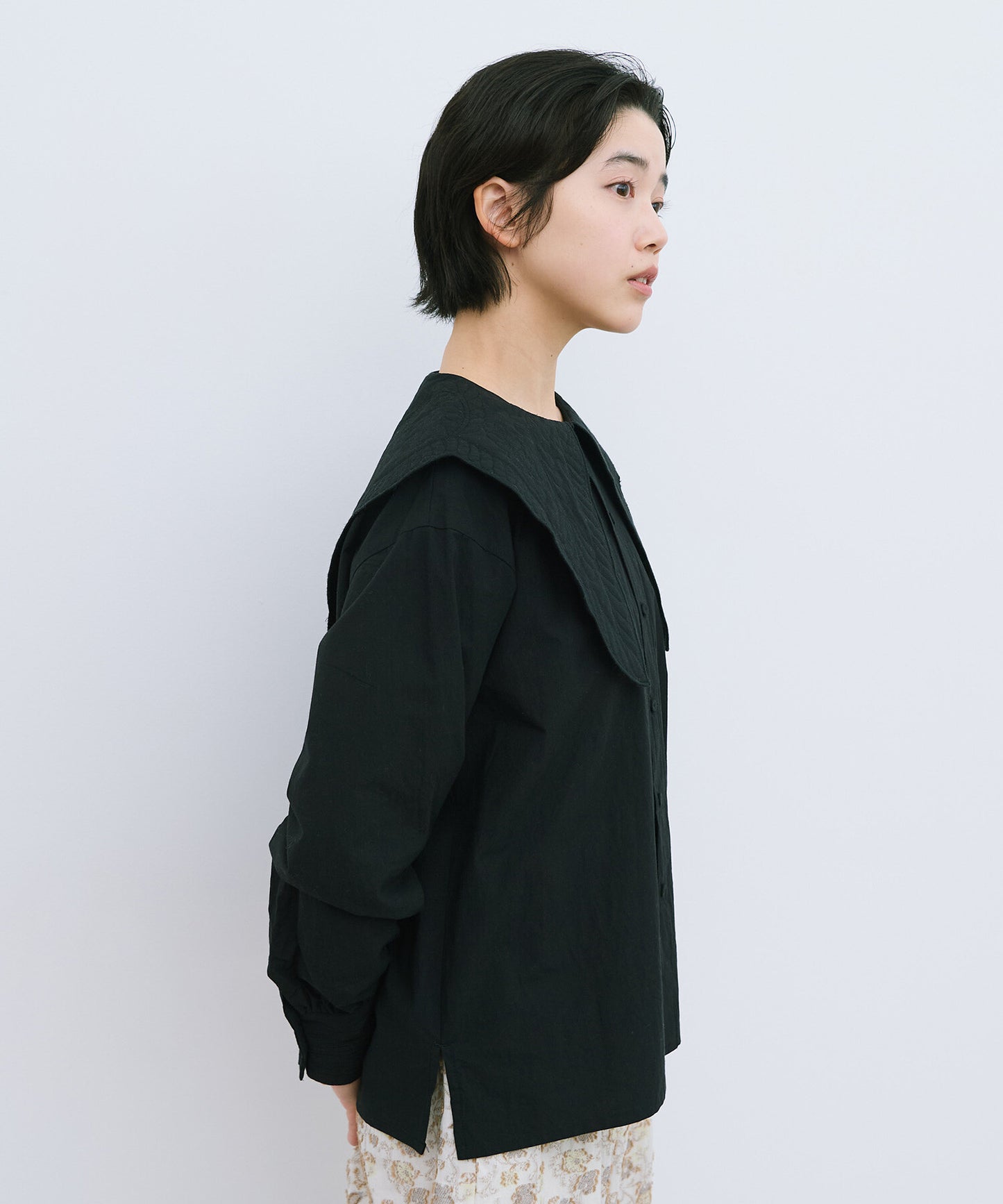 trapunto quilt collar ブラウス | qiri