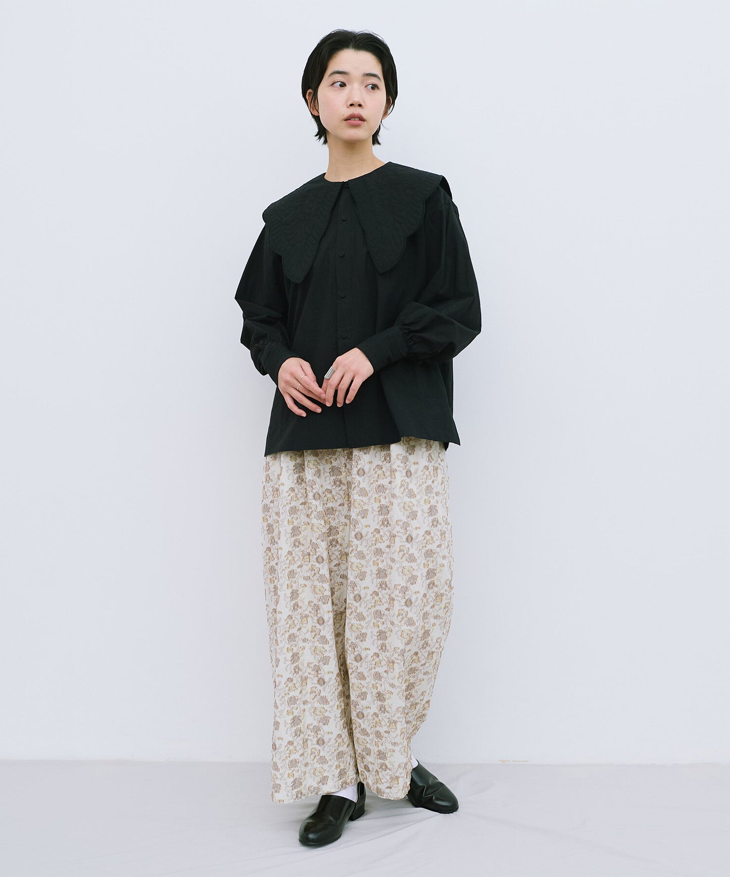 trapunto quilt collar ブラウス | qiri