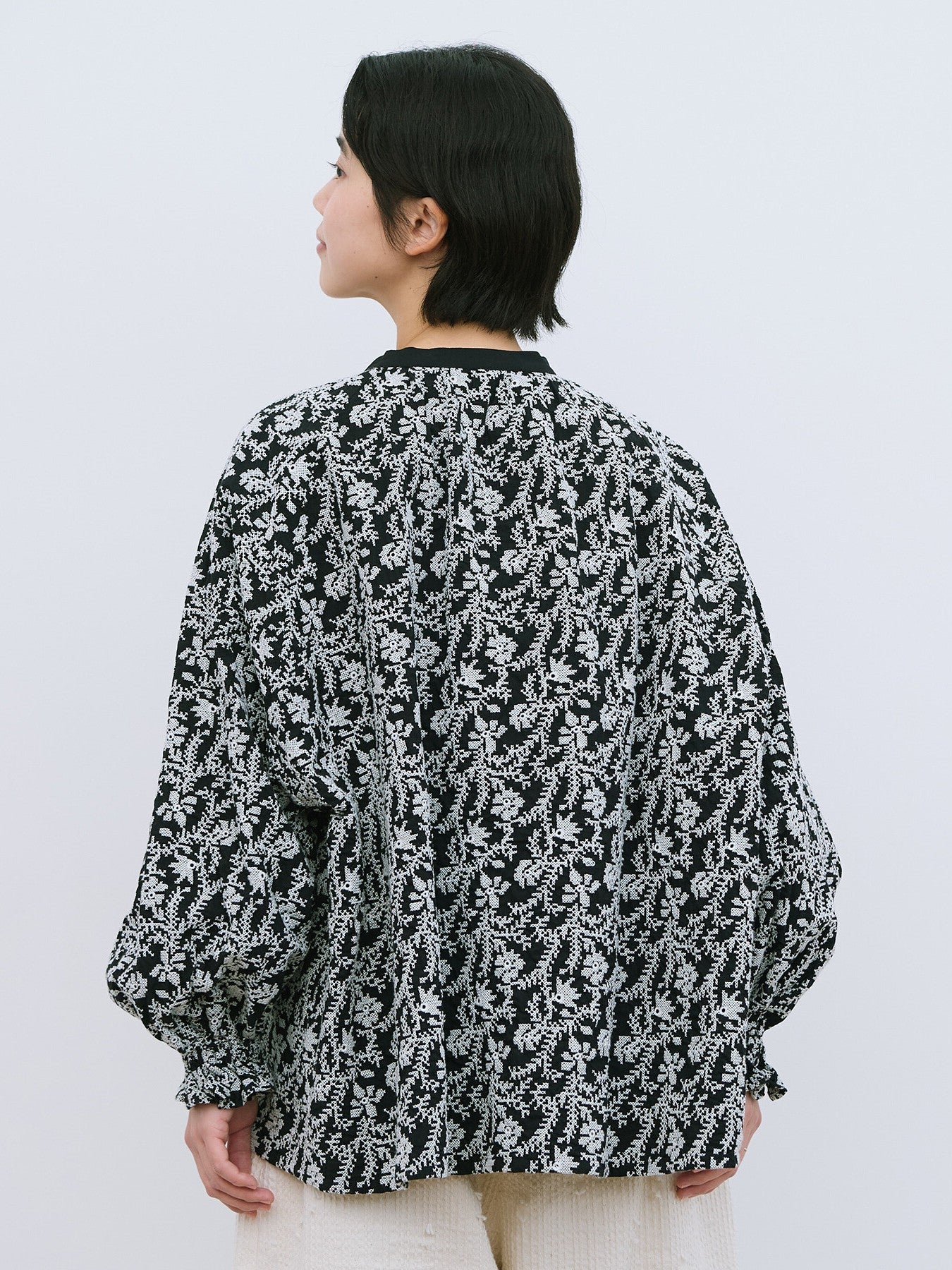 garden embroidery gather スリーブブラウス | qiri