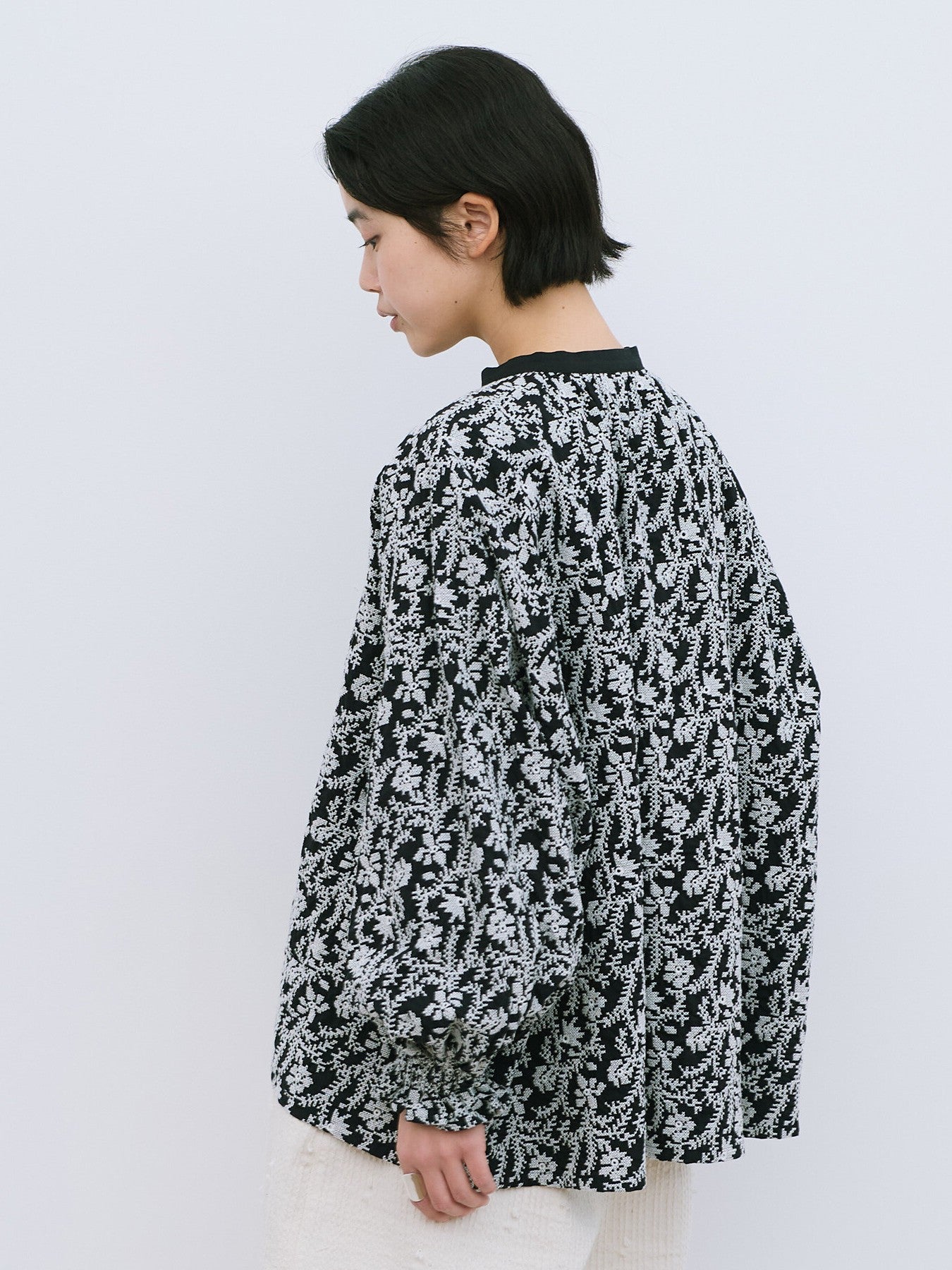 garden embroidery gather スリーブブラウス | qiri