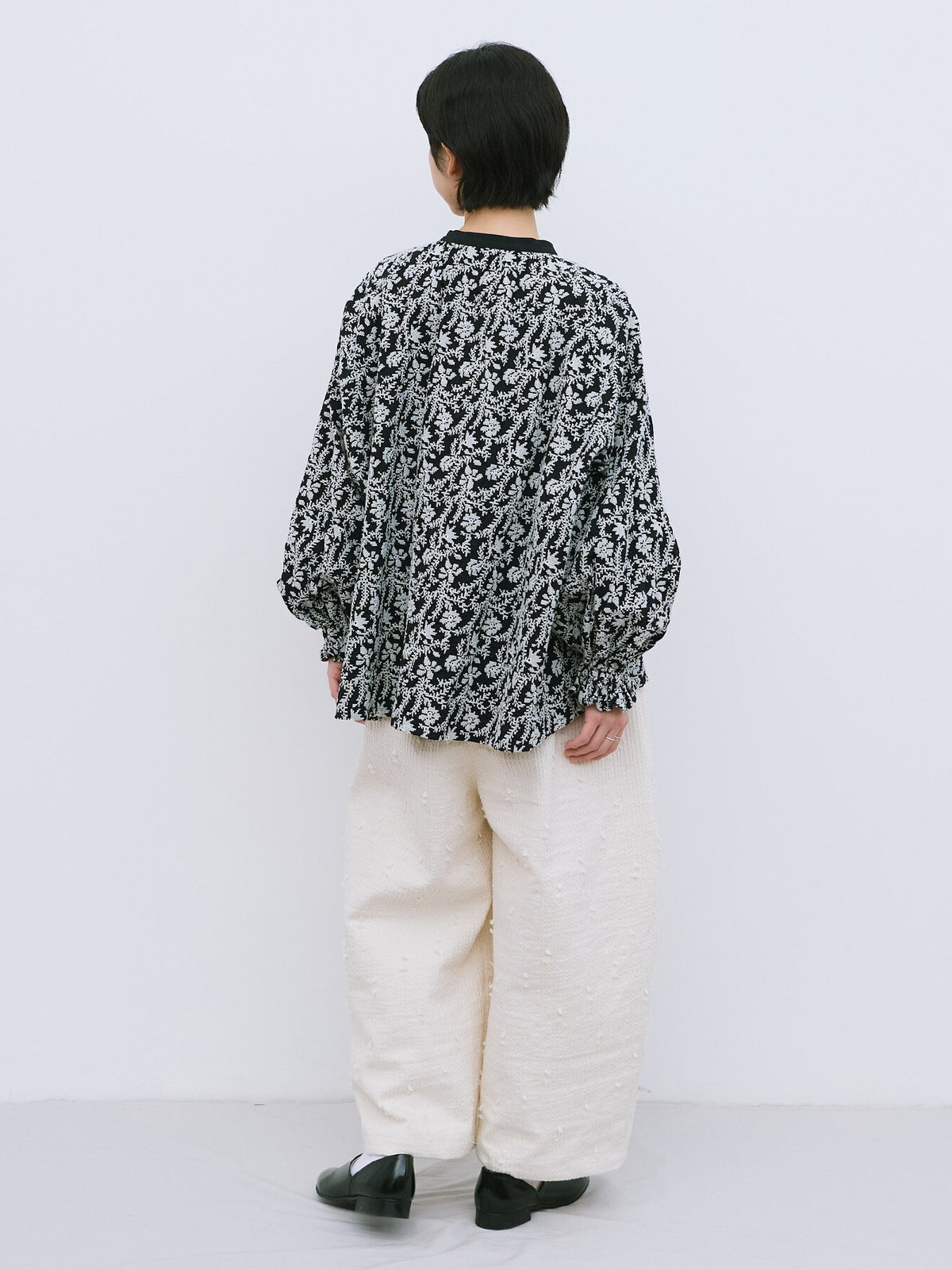 garden embroidery gather スリーブブラウス | qiri