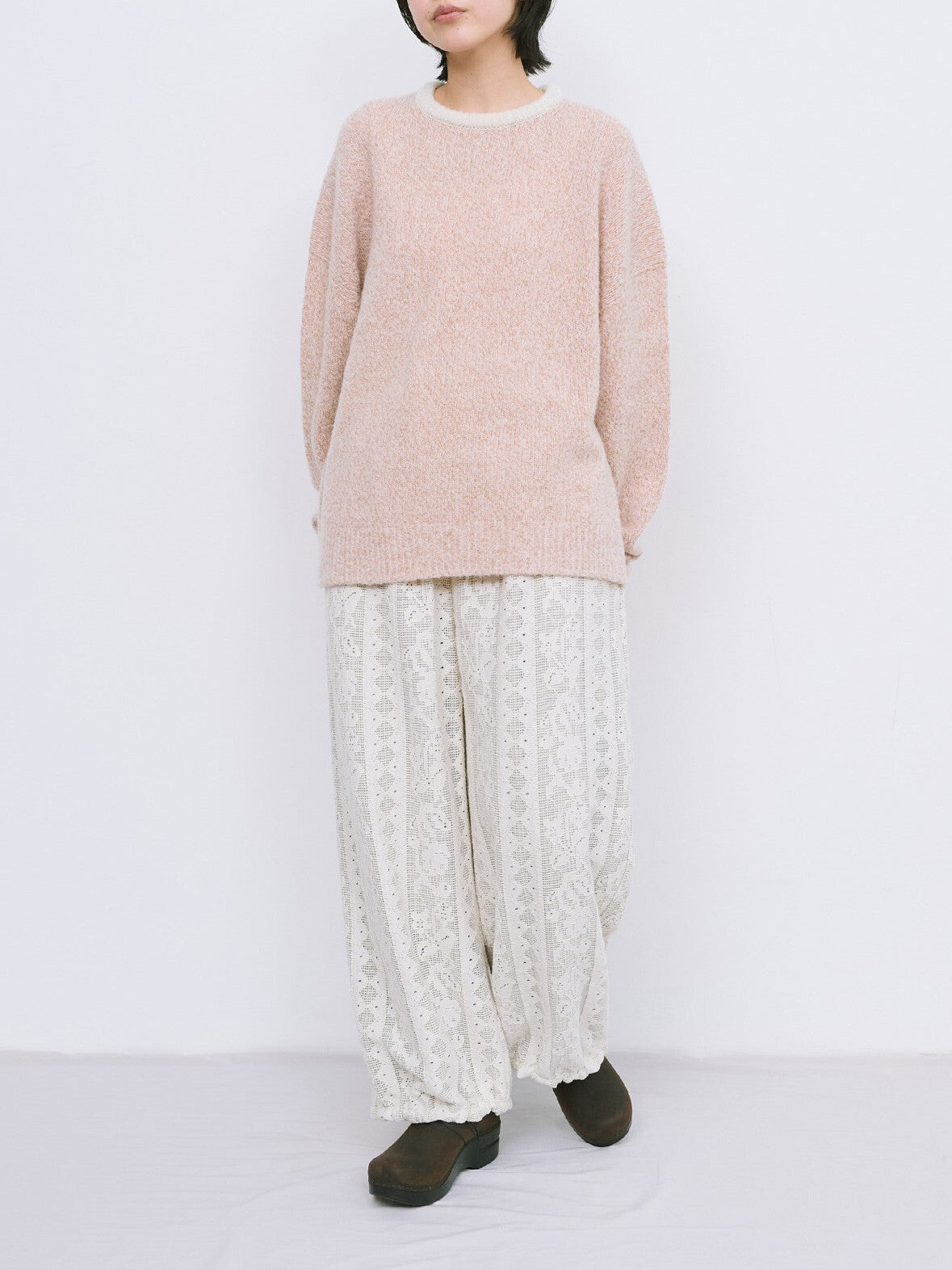 wool cashmere mix collar クルーネックニット | qiri